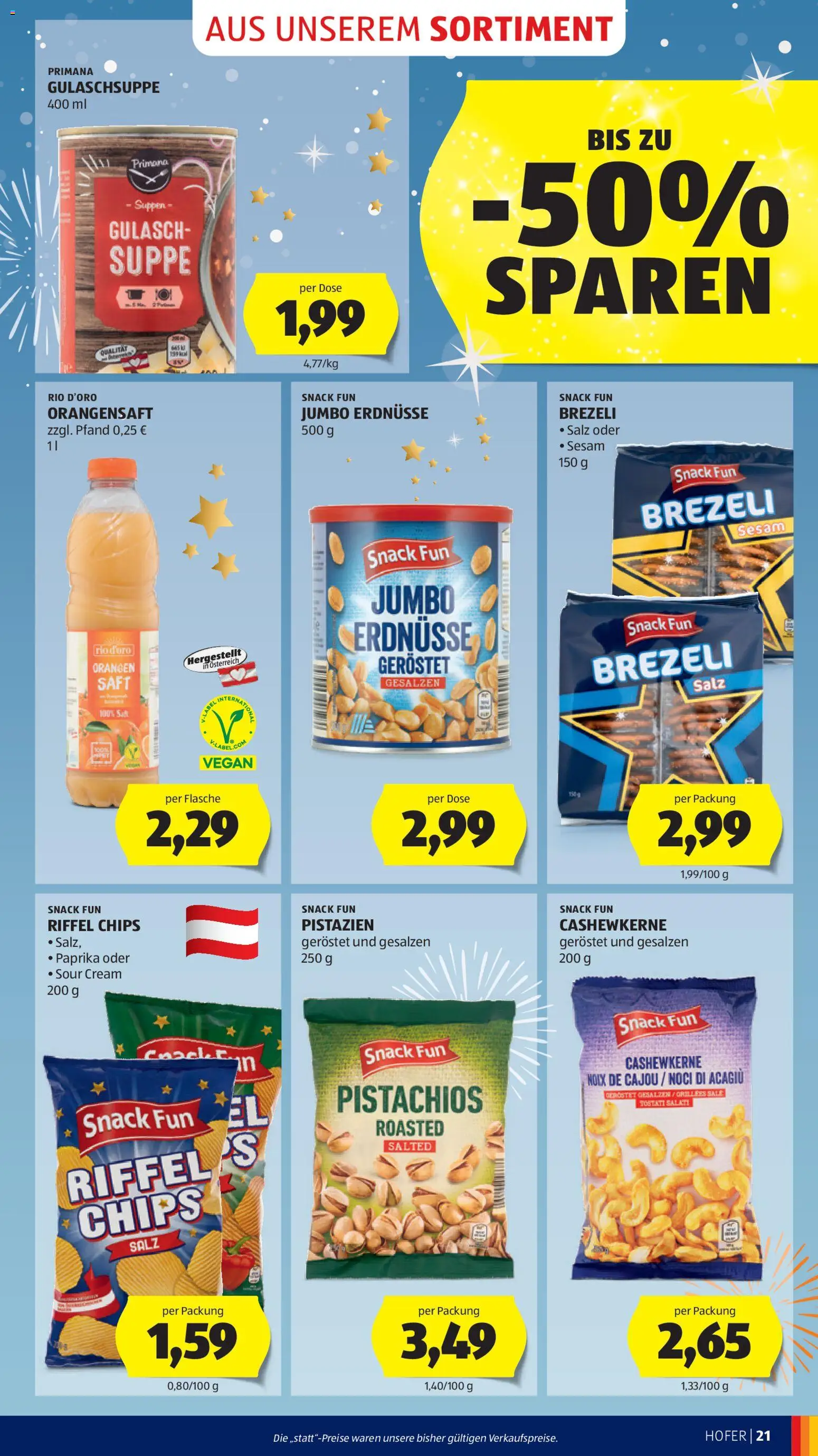 Hofer AT akciós ujság - amely érvényes a következő dátumtól: 19.12.2025 | Oldal: 27 | Termékek: Chips, Vegán