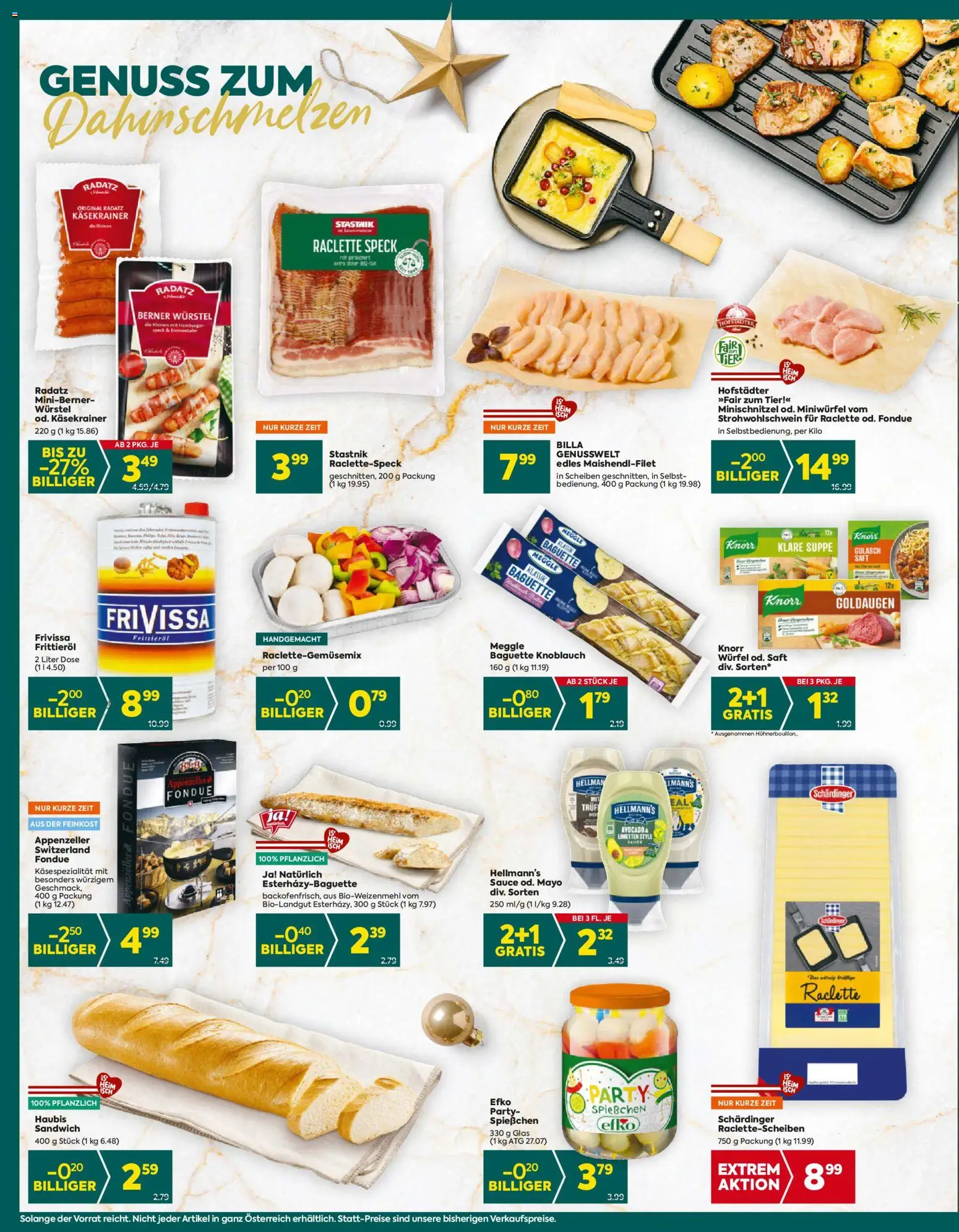 Billa Plus Flugblatt gültig ab 11.12.2025 | Seite: 4 | Produkte: Knoblauch, Jääkaappipakastin, Huile à frire, Saft