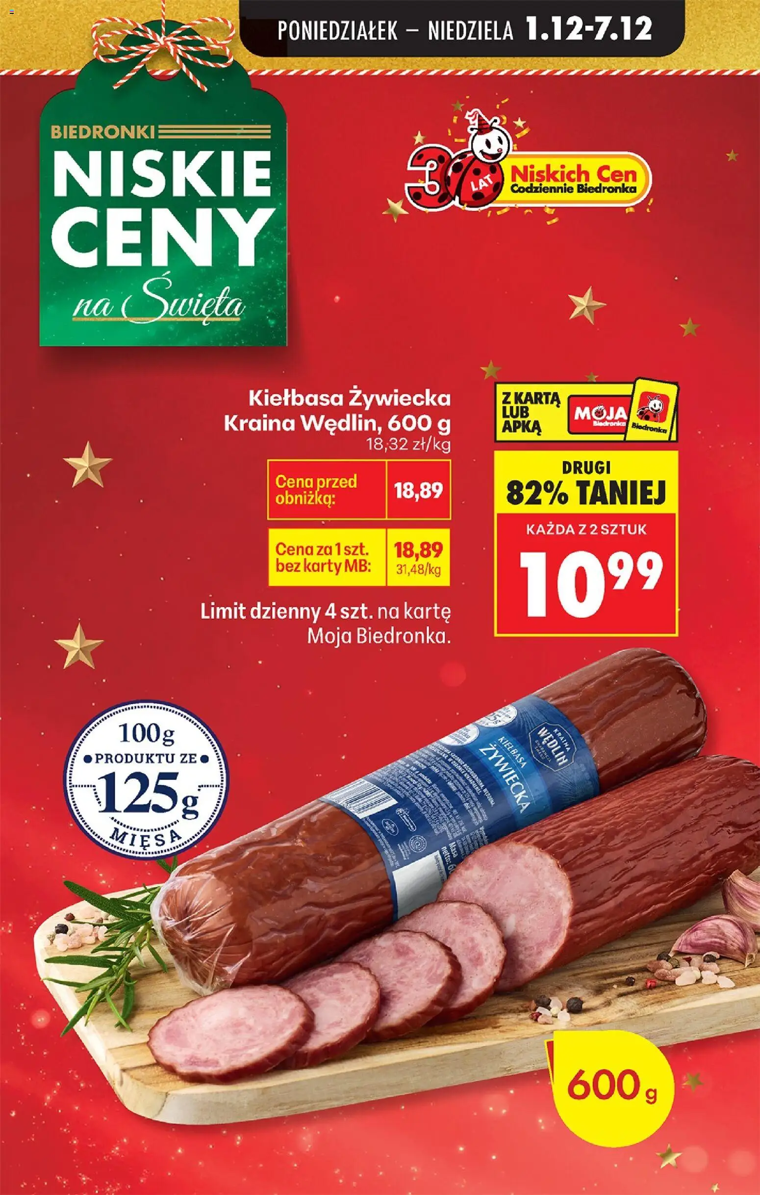 Biedronka gazetka od 01.12.2025 | Strona: 9 | Produkty: Kiełbasa, Karta