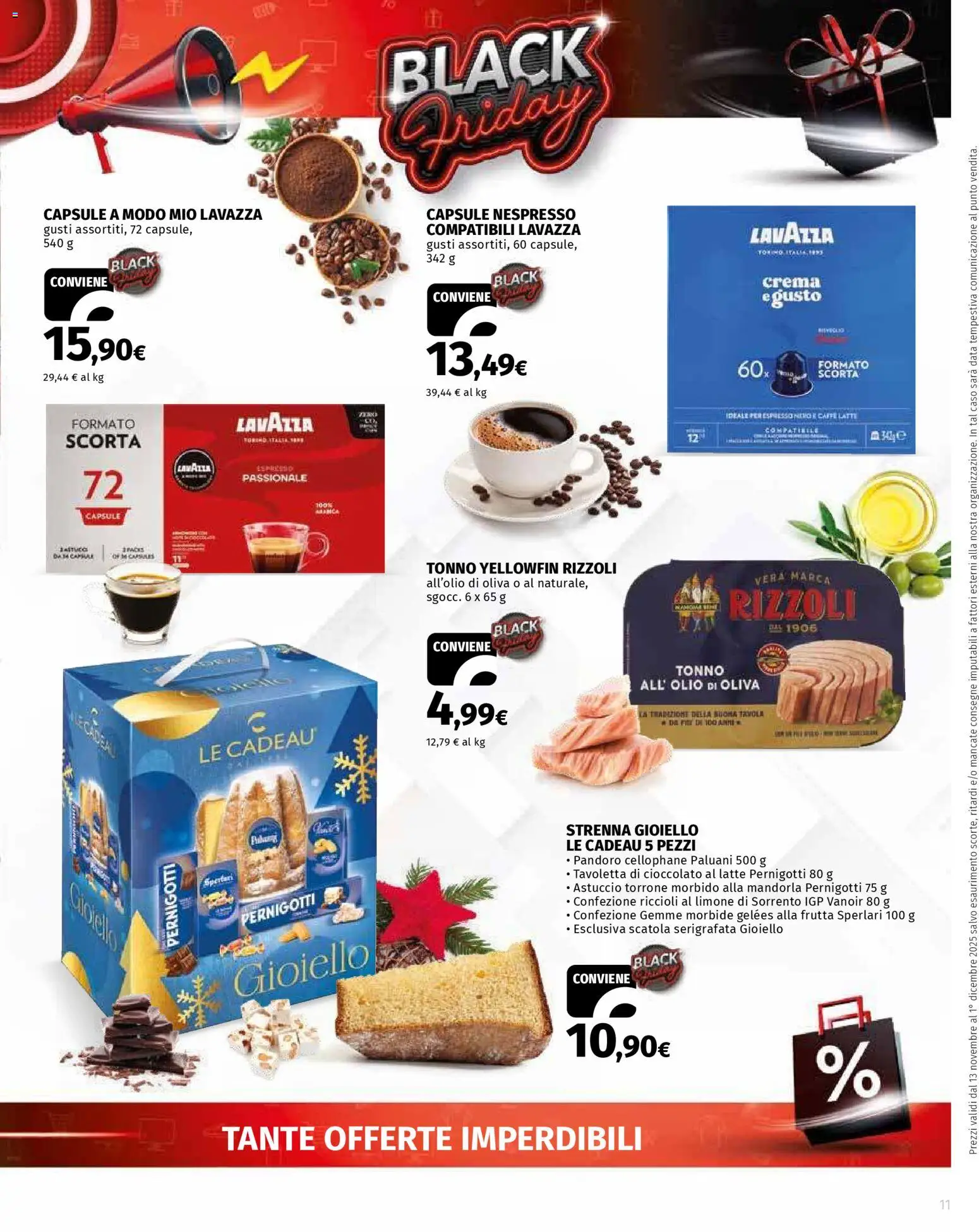 Volantino Ipercoop del 13.11.2025 | Pagina: 11 | Prodotti: Cioccolato, Frutta, Lavazza, Olio di Oliva