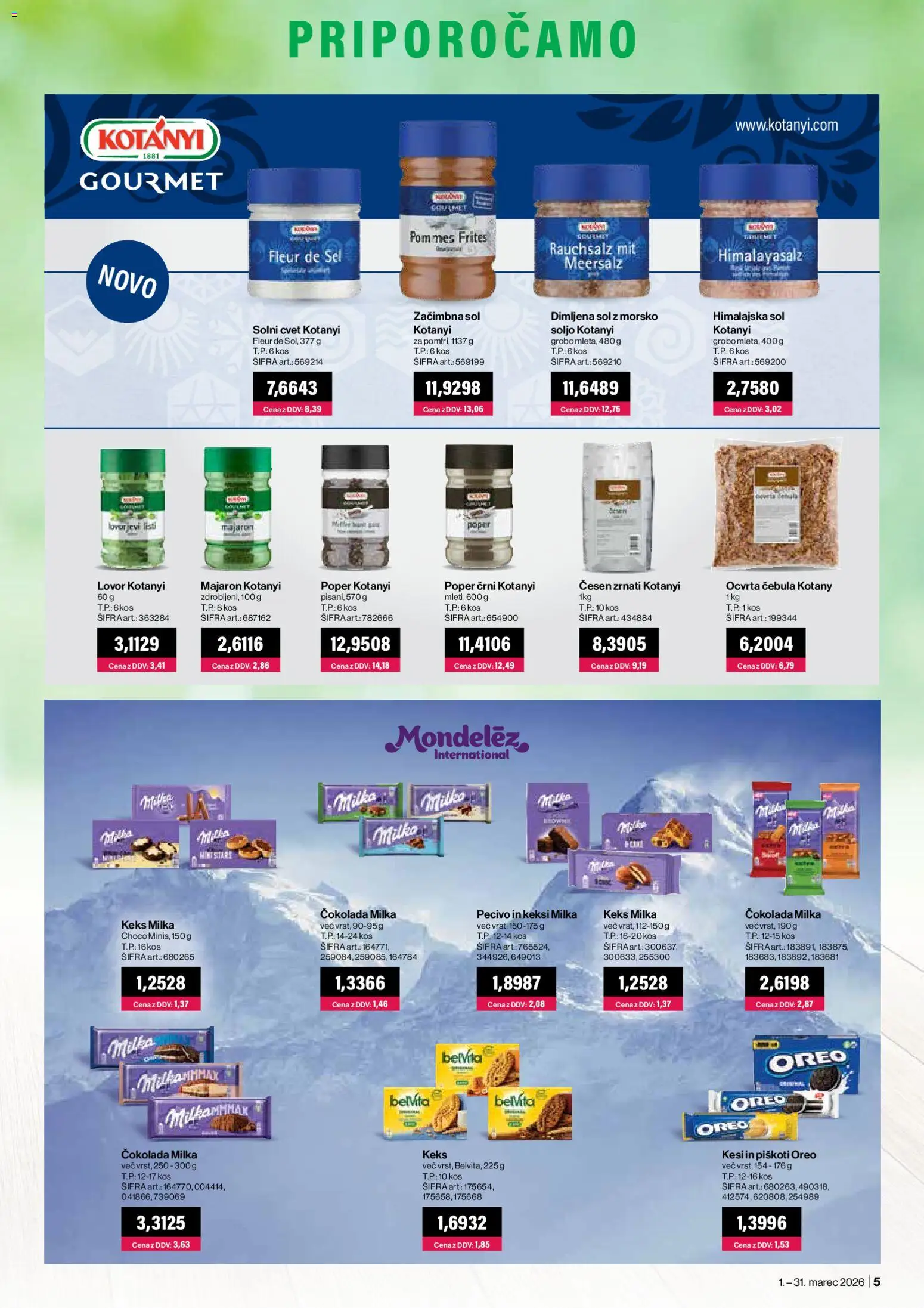Novi Mercator katalog ponudbe – veljaven od 01.03.2026 | Stran: 5 | Izdelki: Keksi, Piskoti, Poper, Cesen