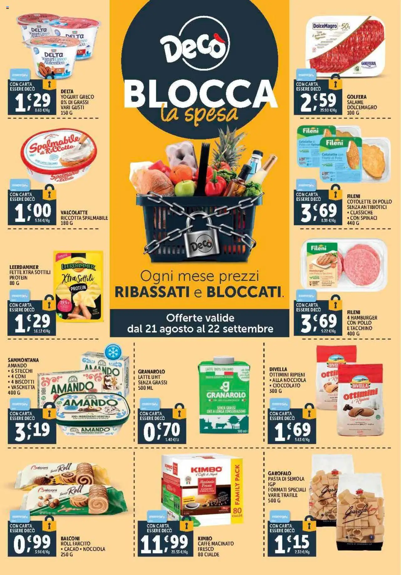 Volantino Decò del 21.08.2025 | Pagina: 14 | Prodotti: Yogurt greco, Yogurt, Pollo, Tacchino