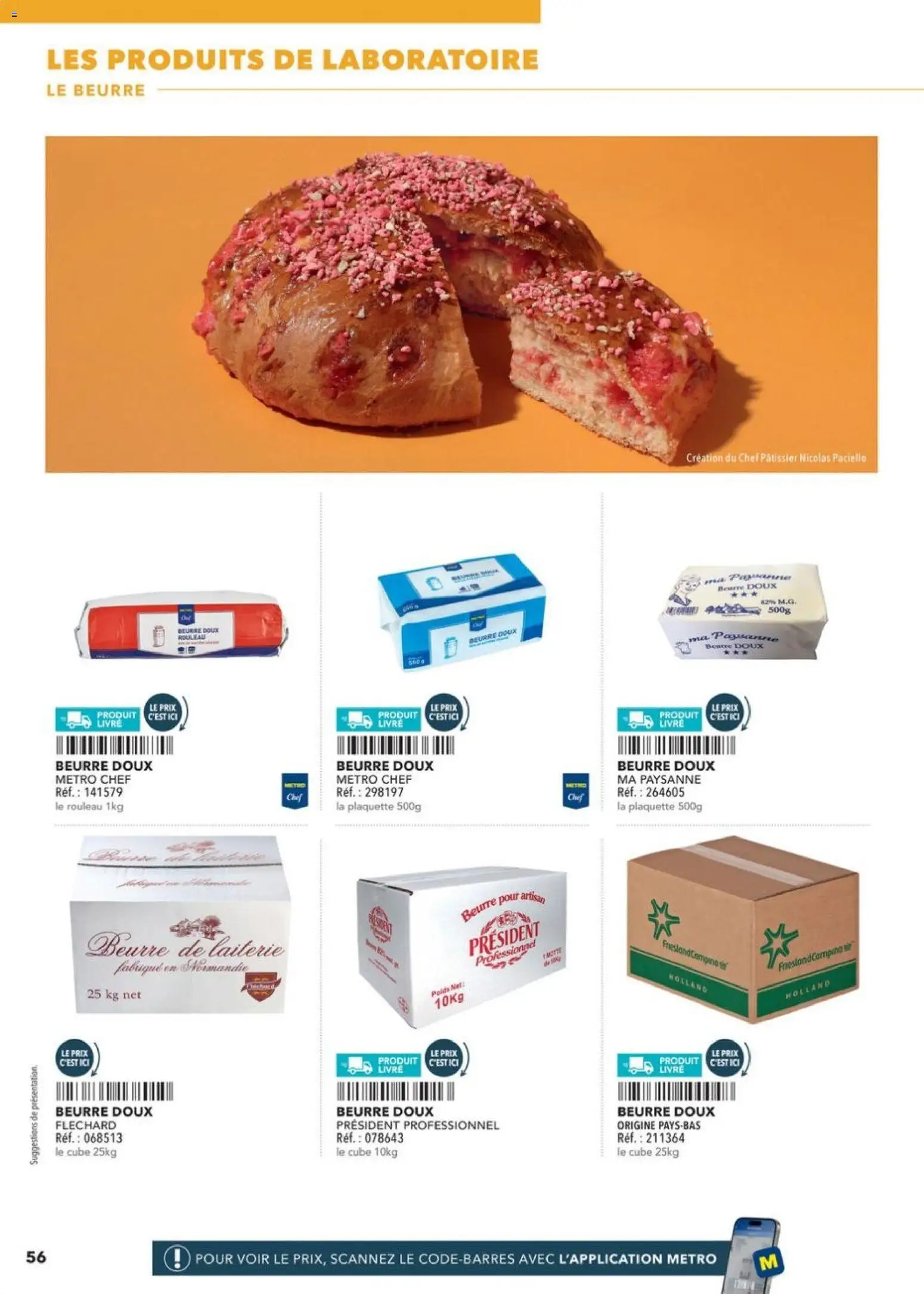 {H1} | Page: 56 | Produits: Rouleau, Beurre, Livre, Beurre doux