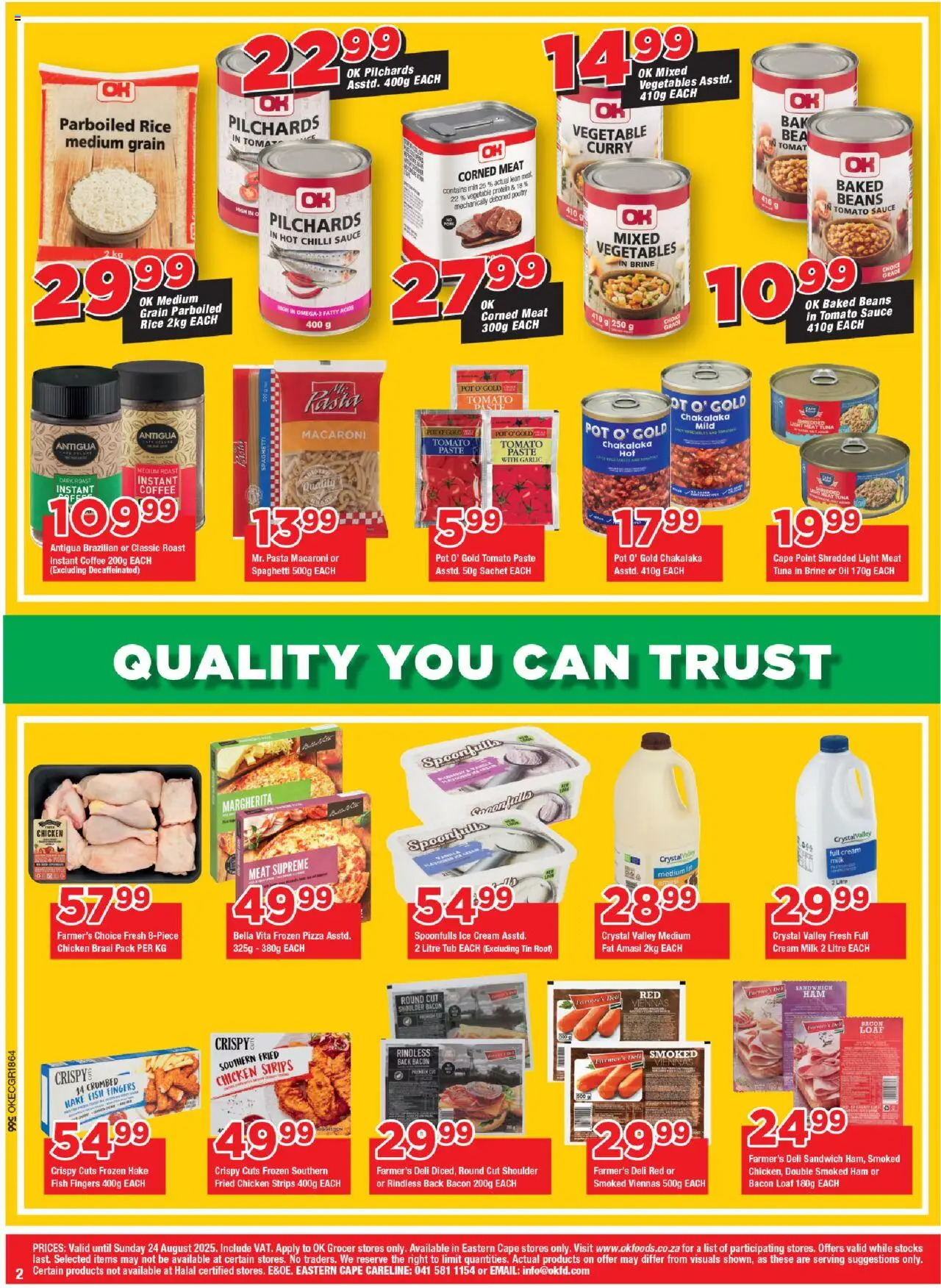OK Foods Eastern Cape - OK Grocer │ valid from 13.08.2025 | Page: 2 | Products: Tuna, Milk, Fish, Vegetables