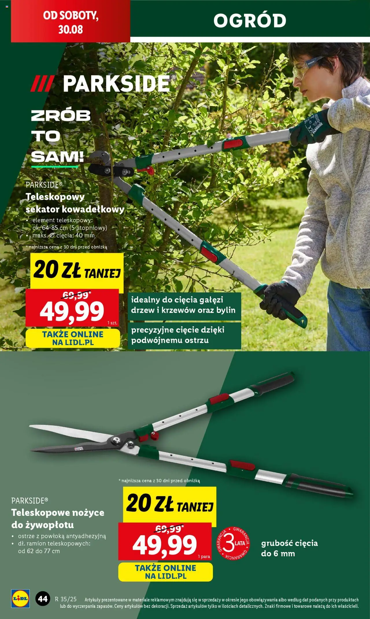 Lidl Katalog od 25.08.2025 | Strona: 44 | Produkty: Sekator, Nożyce do żywopłotu