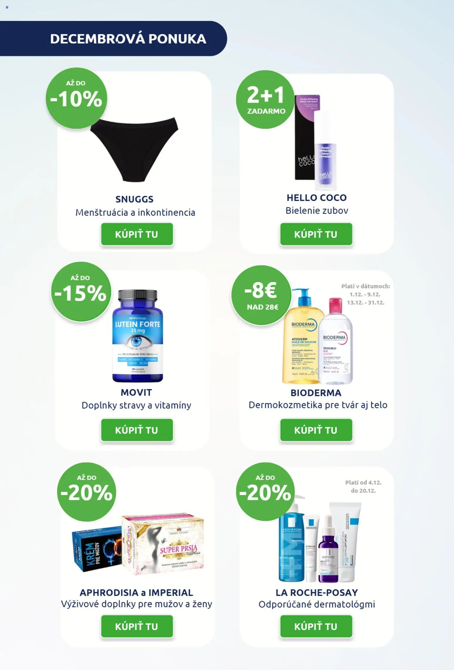 Nové BENU Lekáreň akcie – leták je platný od 01.12.2025 | Strana: 2 | Produkty: Krém, Bioderma