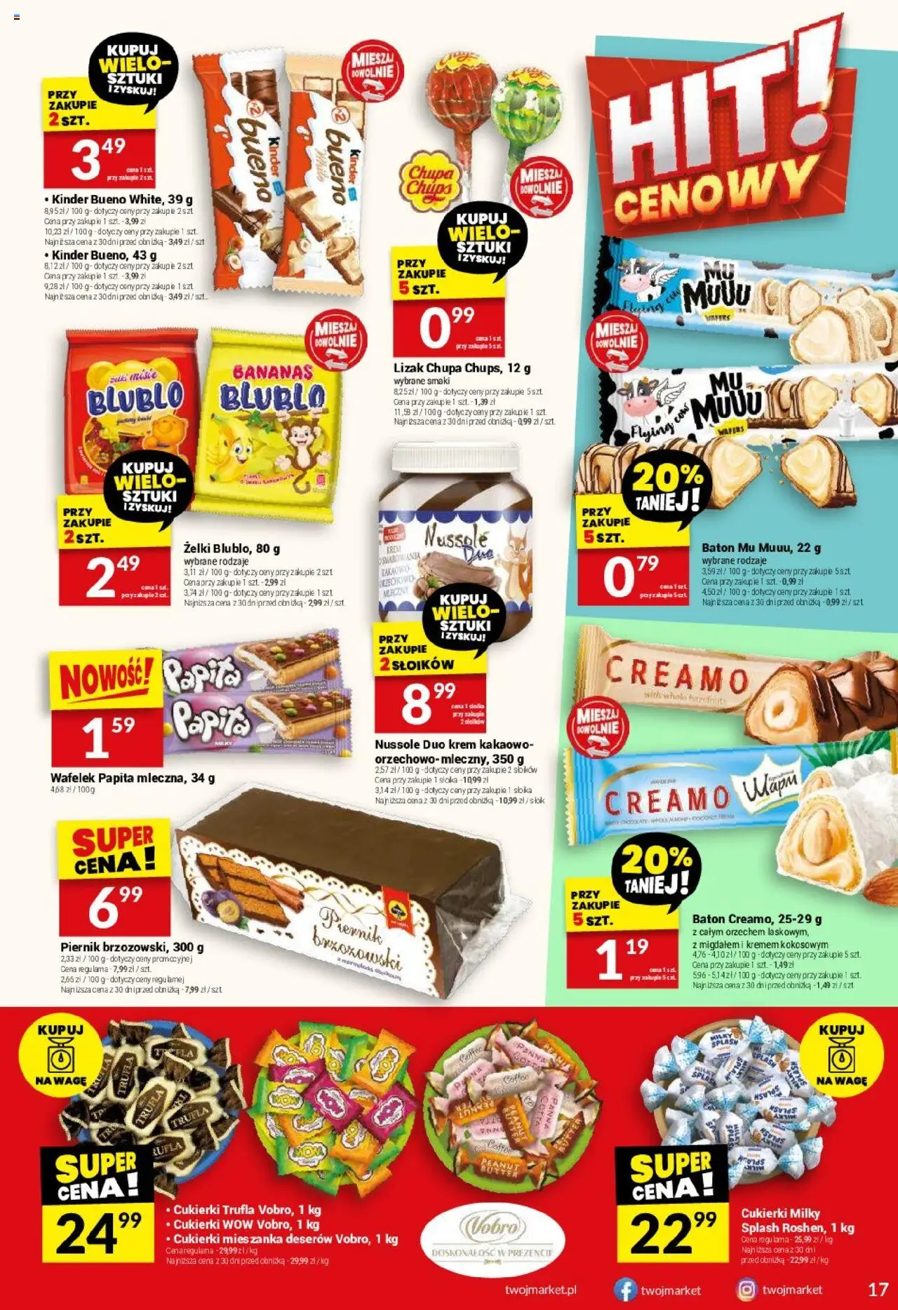 Twój Market Gazetka od 10.09.2025 | Strona: 17 | Produkty: Piernik, Kinder Bueno, Baton, Krem