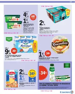 E.Leclerc - Prévisualisation de LAIT UHT MATIN LÉGER SANS LACTOSE 1,2% MAT. GR. (4) FORMAT FAMILIAL (1) "LACTEL", 8 x 1 L (8 L). Le L: 1,21 €. Egalement disponible au même prix: Ecrémé 0% Mat. Gr. (4) valide à partir de 10.02.2026 | Page: 17