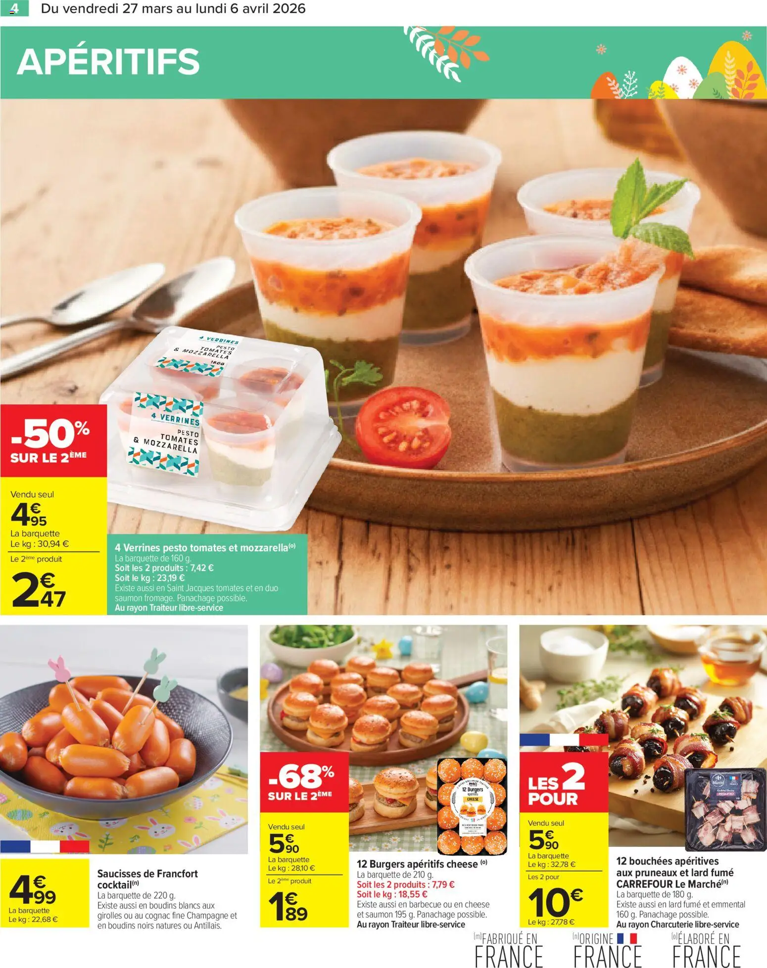 {H1} | Page: 4 | Produits: Barbecue, Pesto, Tomates, Saumon