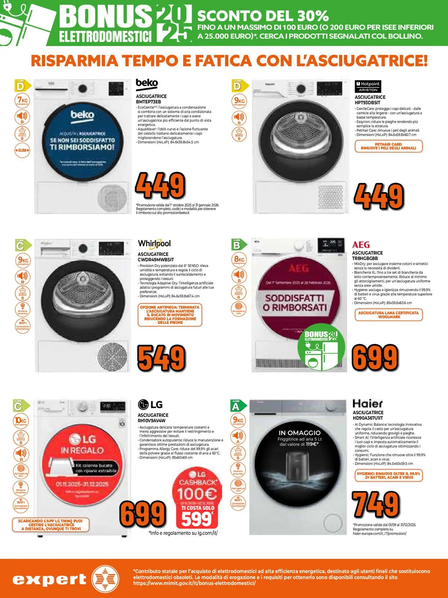 Volantino Iperal del 17.11.2025 | Pagina: 25 | Prodotti: Asciugatrice, Smartphone, Aria condizionata, Friggitrice