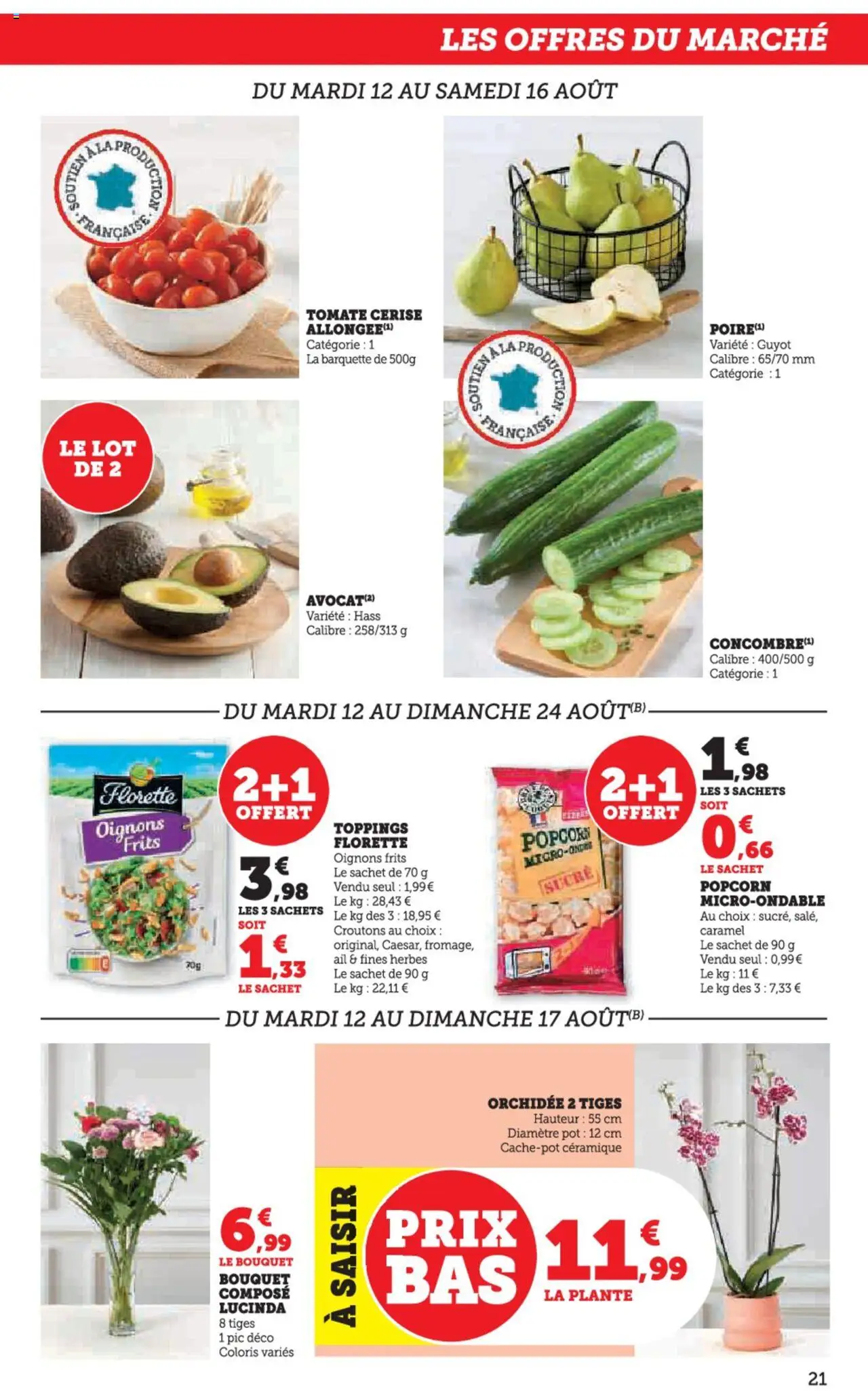  | Page: 21 | Produits: Popcorn, Ail, Orchidée, Tomate cerise
