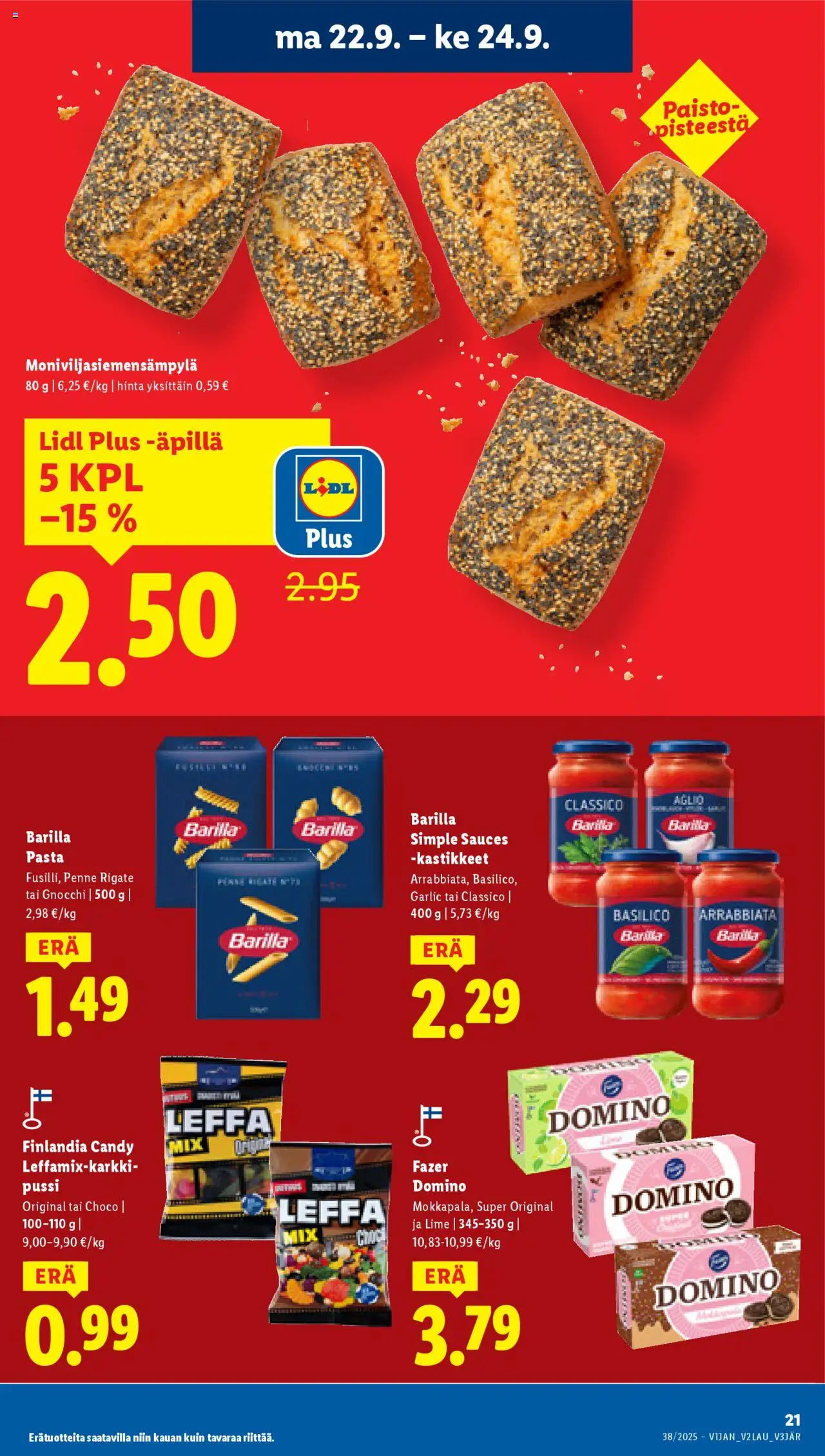 Lidl tarjoukset - Rovaniemi – voimassa 18.09.2025 alkaen | Sivu: 29 | Tuotteet: Pasta
