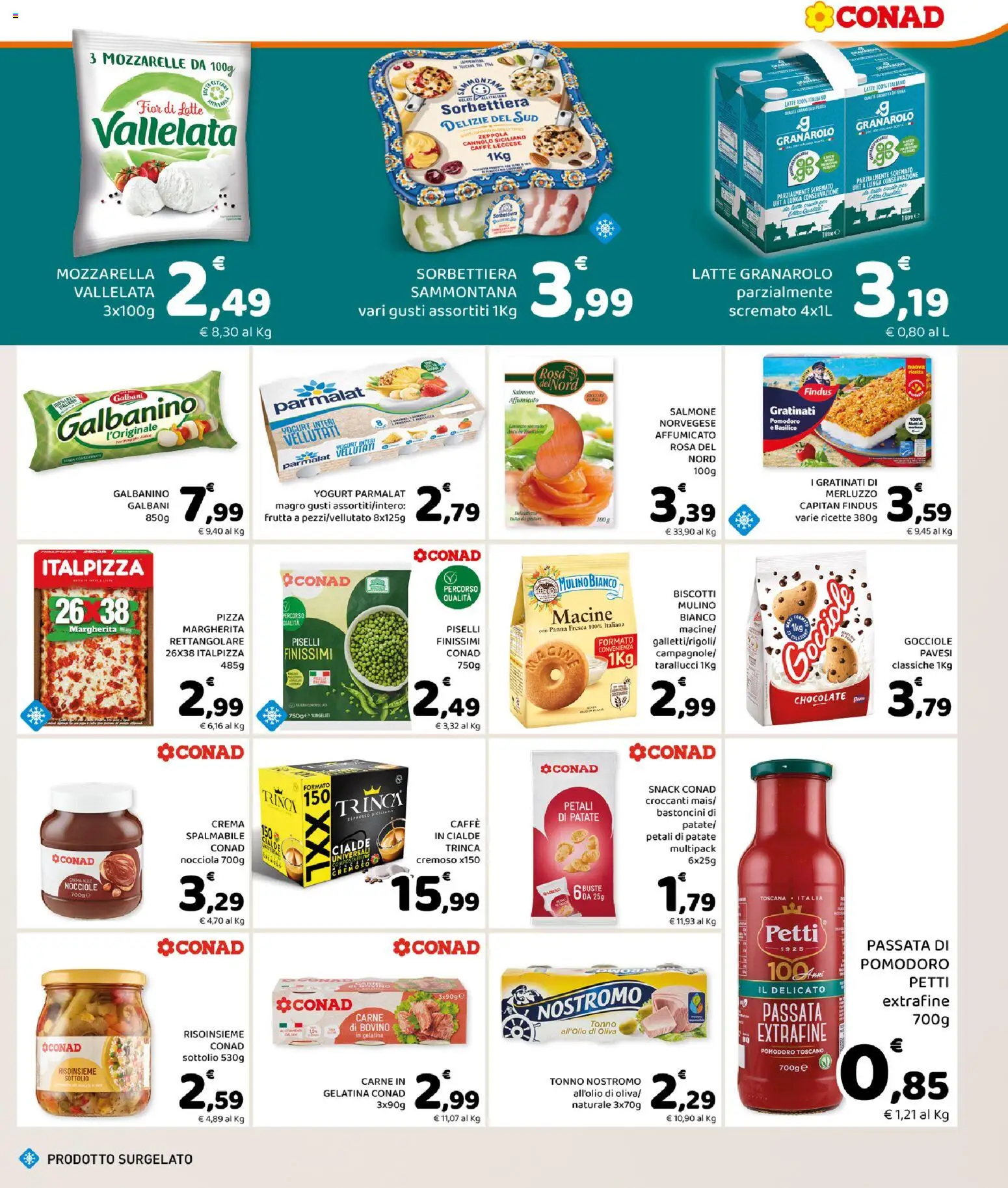 Volantino Conad del 15.04.2026 | Pagina: 3 | Prodotti: Caffè, Pizza, Mozzarella, Piselli