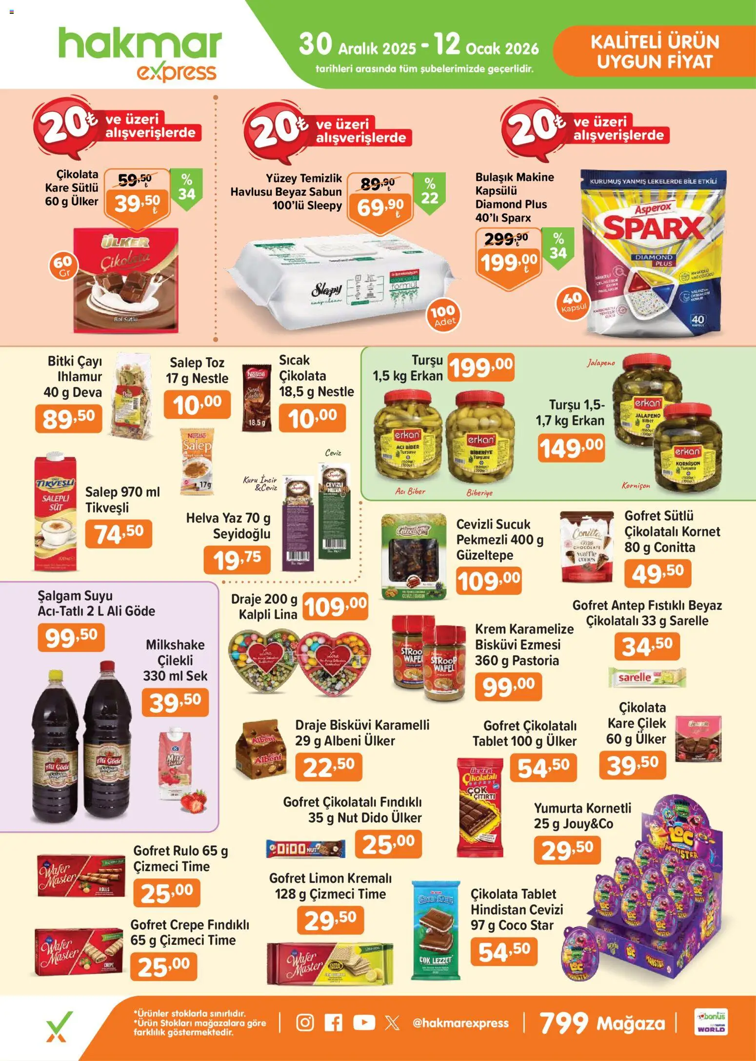 Hakmar Express Salı Aktüel Ürünler - 30.12.2025 tarihinden itibaren geçerlidir | Sayfa: 1 | Ürünler: Ihlamur, Çikolata, Kumina, Sucuk