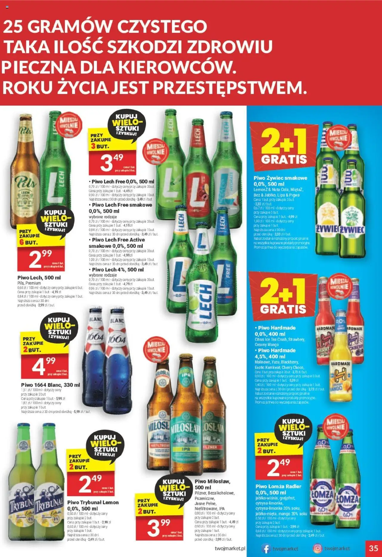 Twój Market Gazetka od 20.08.2025 | Strona: 35 | Produkty: Mango, Pigwa, Ice Tea, Piwo