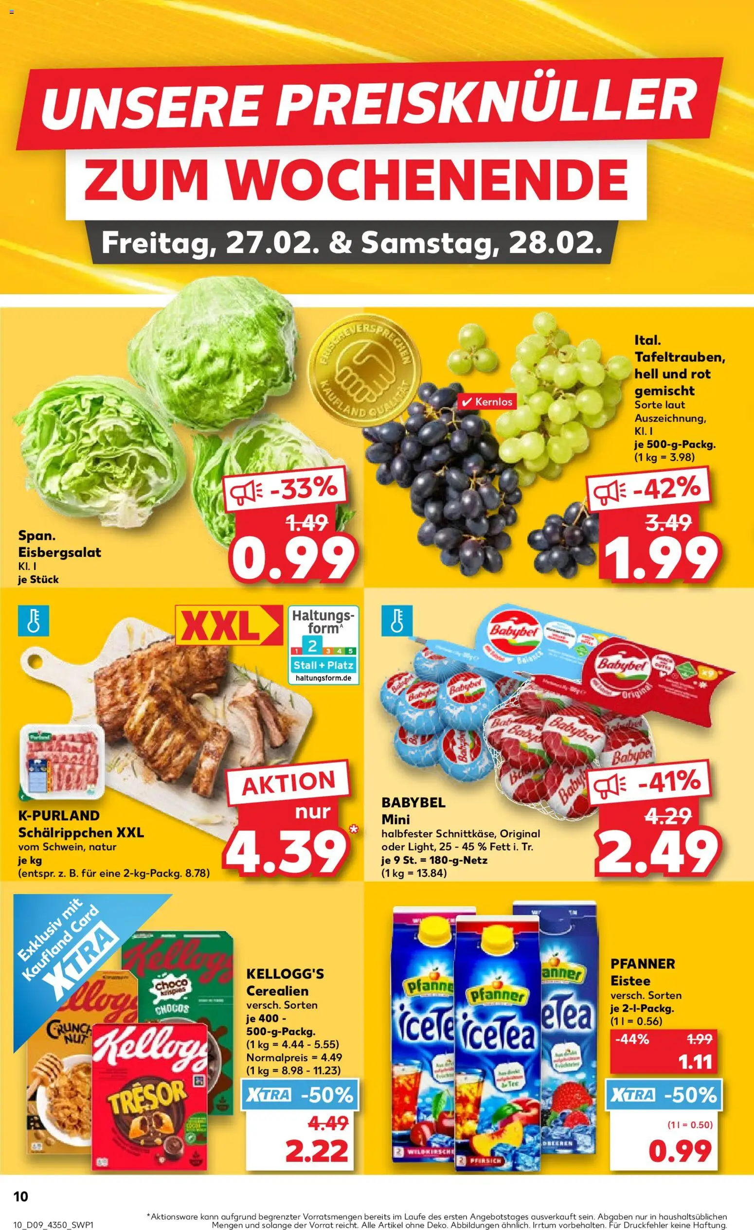 Kaufland prospekt Potsdam	 – gültig ab 26.02.2026 | Seite: 10 | Produkte: Kellogg's, Eisbergsalat, Pfanner eistee, Babybel