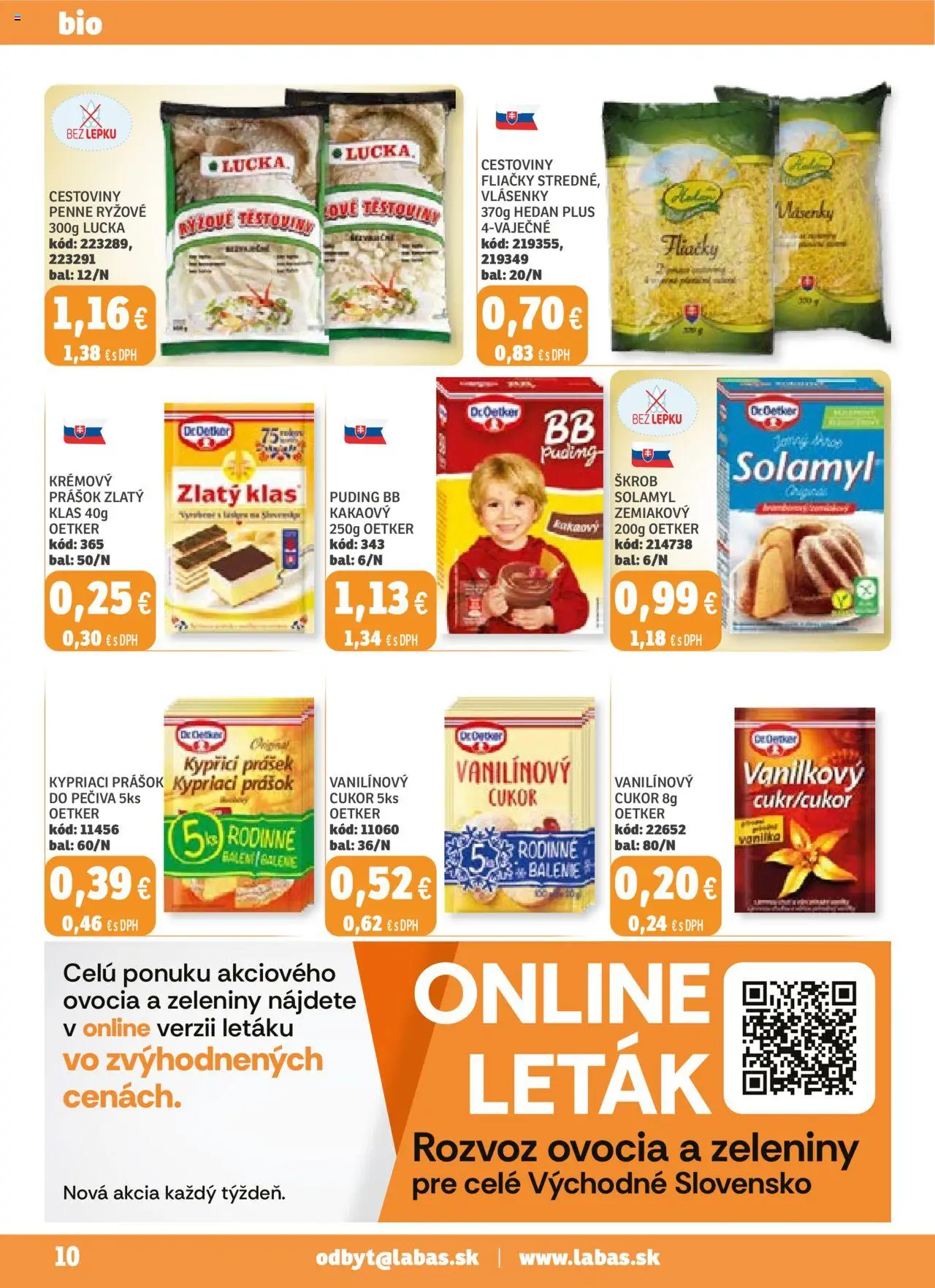 Nové Labaš akcie – leták je platný od 19.09.2025 | Strana: 10 | Produkty: Penne, Cestoviny, Zlatý klas, Lucka