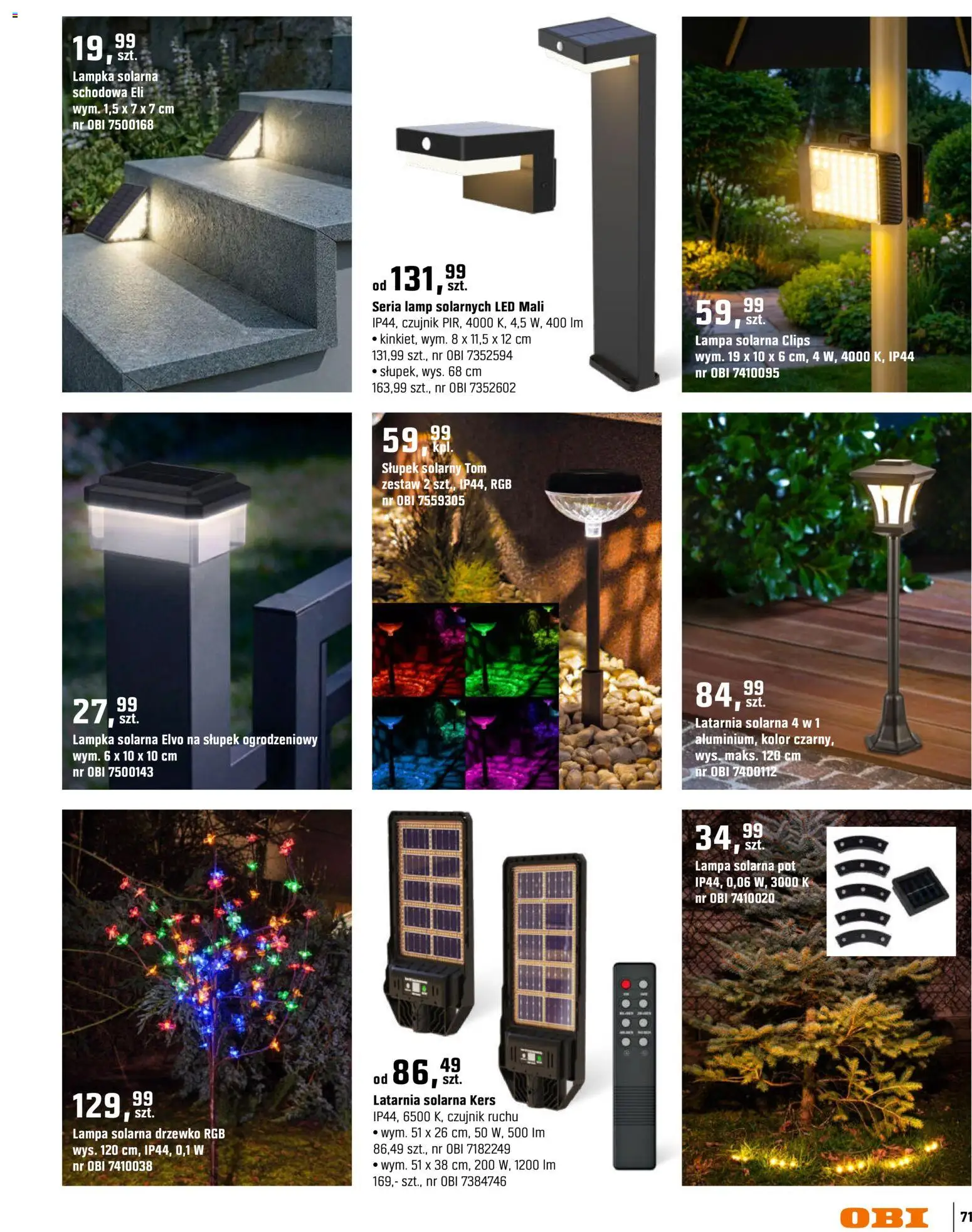 OBI gazetka - Ogród od 11.03.2026 | Strona: 71 | Produkty: Lampa solarna, Lampa
