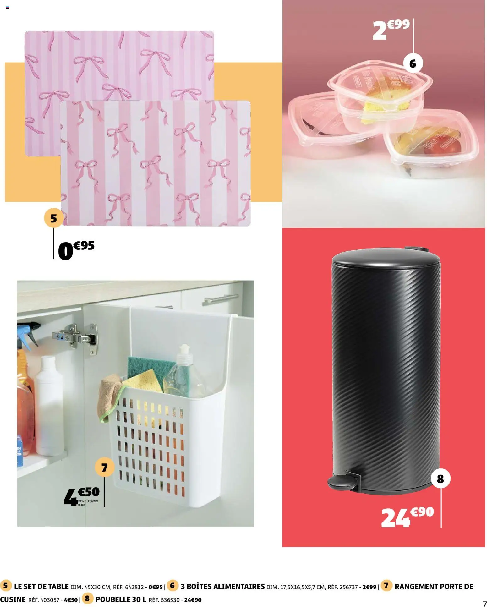 {H1} | Page: 7 | Produits: Poubelle, Porte, Table