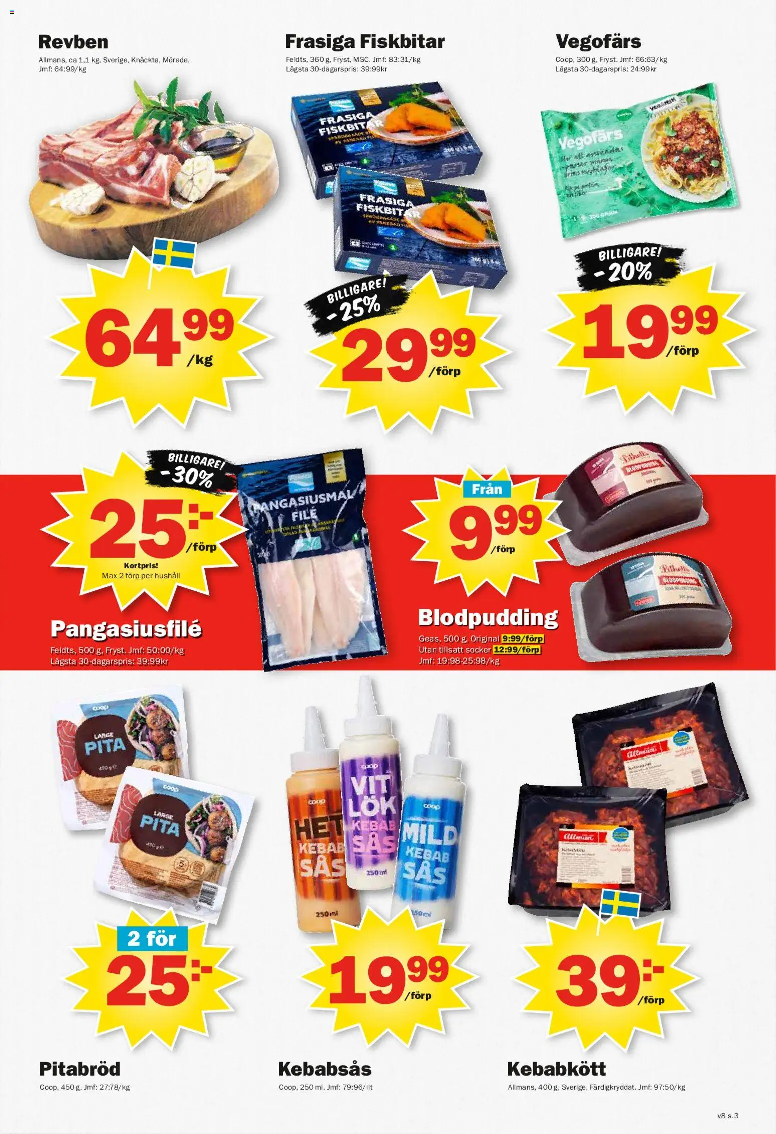 Pekås reklamblad aktuell från 16.02.2026 | Sida: 3 | Produkter: Vegofärs, Pitabröd, Kebabsås