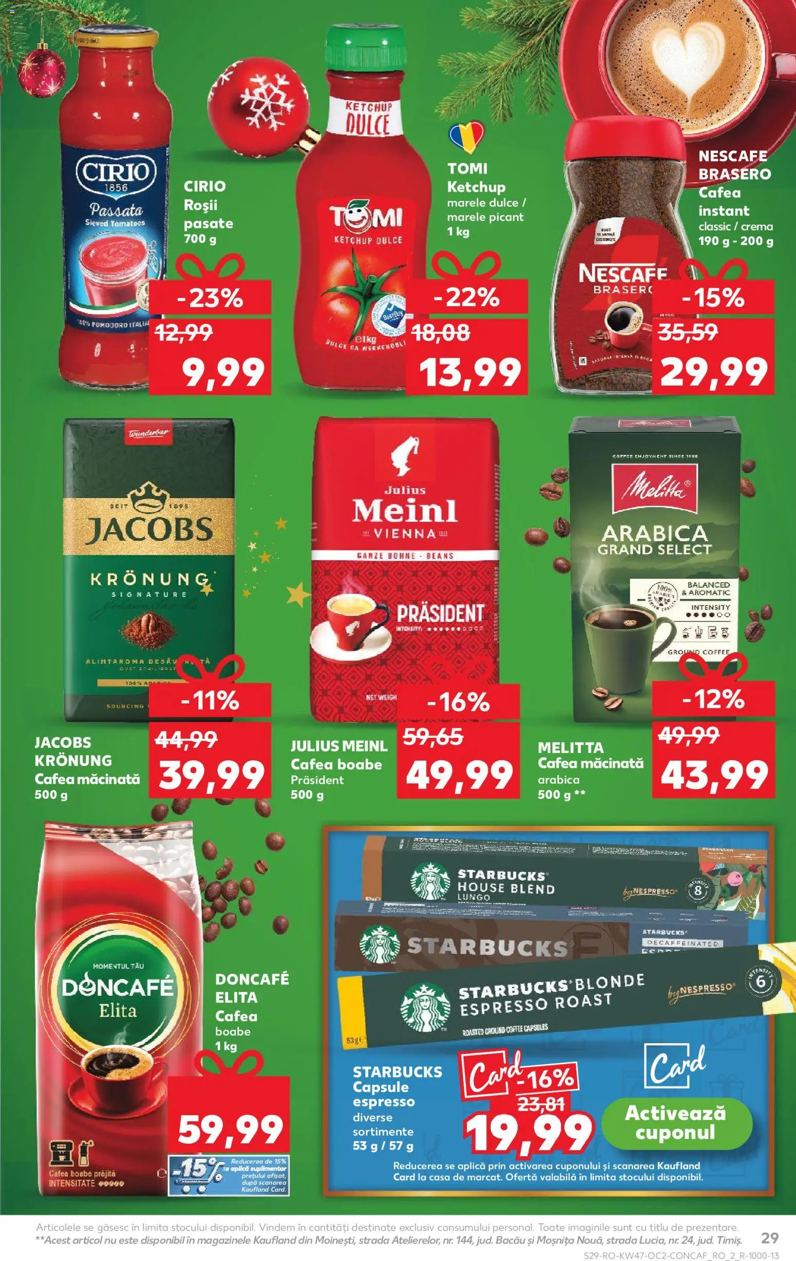Kaufland RO akciós ujság - amely érvényes a következő dátumtól: 19.11.2025 | Oldal: 29 | Termékek: Nescafé, Ketchup