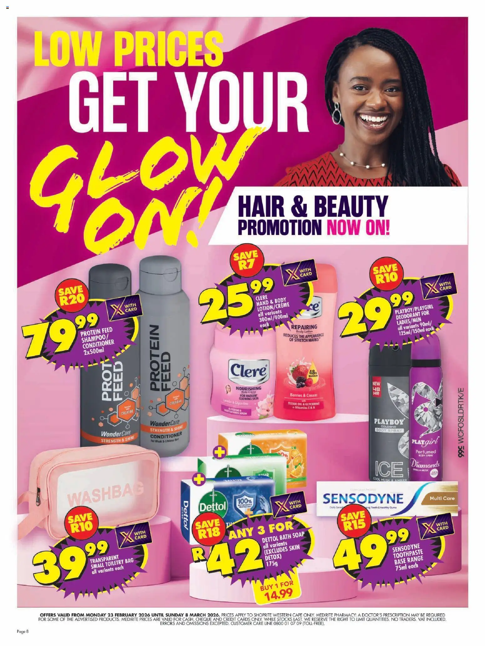 New Shoprite catalogue – valid from 23.02.2026 | Page: 8 | Products: Bag, Body spray, Deodorant, Lotion