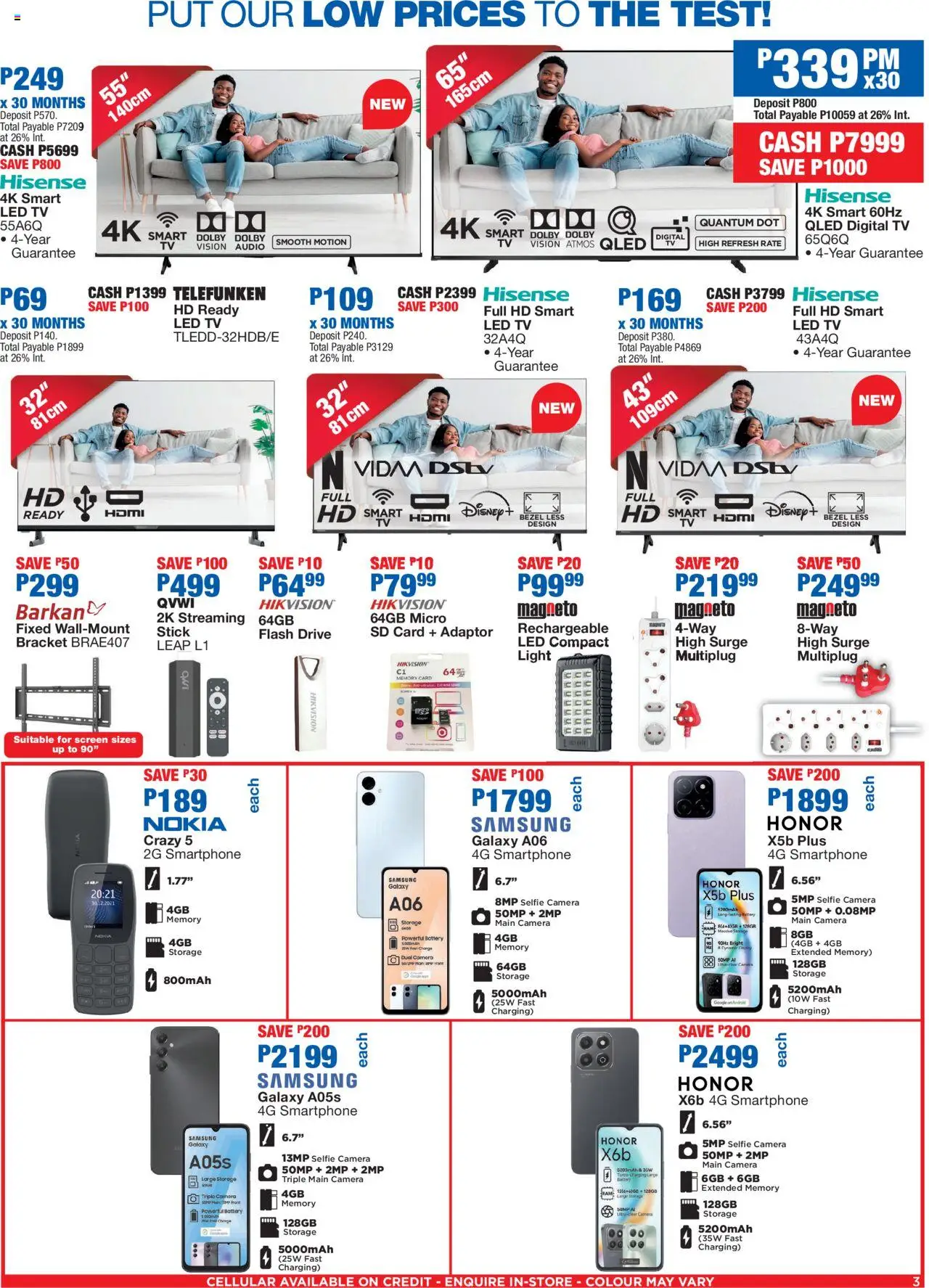 OK Furniture - Botswana Lowest Prices Specials │ valid from 20.08.2025 | Page: 3 | Products: Smartphone, Audio, Battery, Light