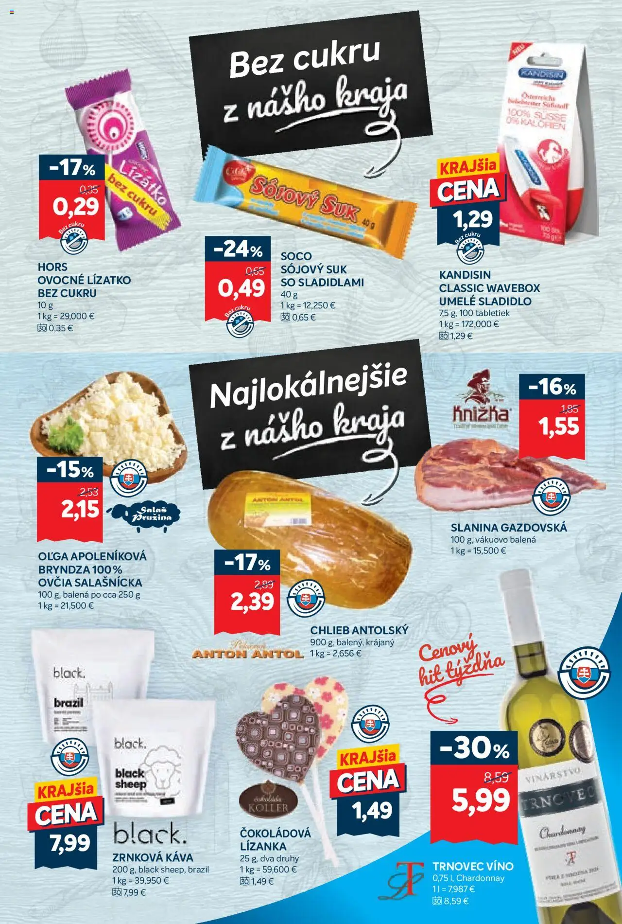 Kraj leták │ platný od 31.07.2025 | Strana: 5 | Produkty: Káva, Víno, Slanina, Bryndza