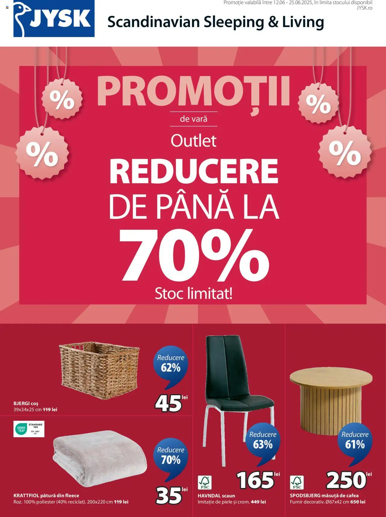 Catalog JYSK – valabil de la 12.06.2025 | Pagină: 1 | Produse: Pătură, Coș, Scaun, Măsuță de cafea