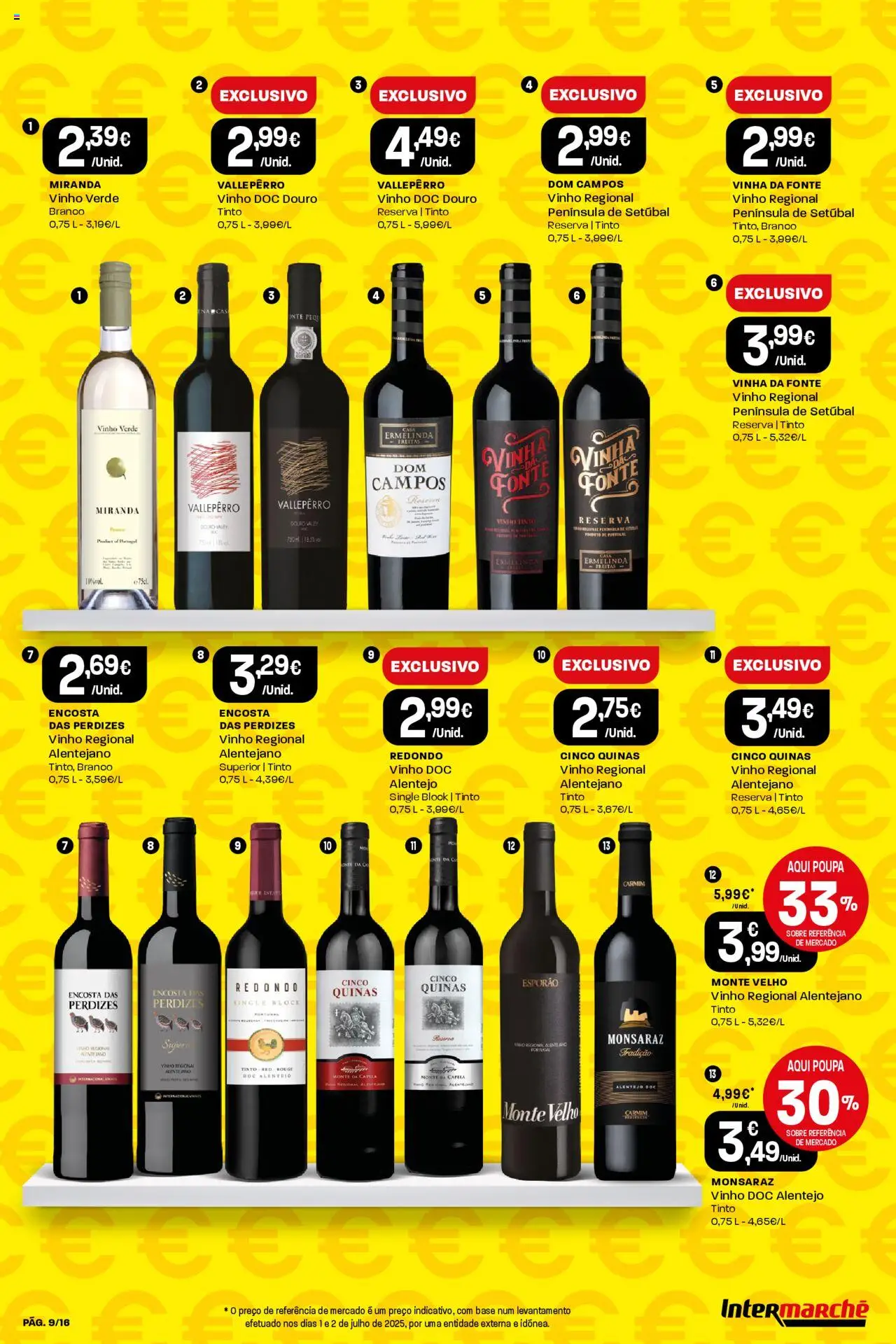 Intermarché folheto │ válido de 31.07.2025 | Página: 9 | Produtos: Base, Vinho, Vinho tinto