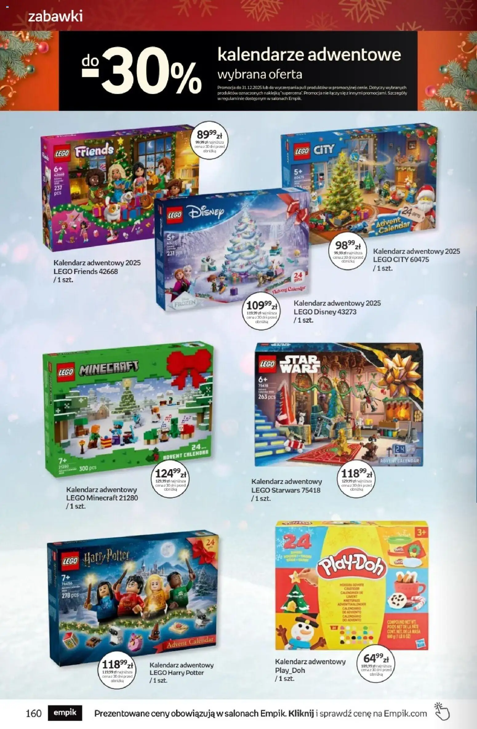 Empik Black Friday od 26.11.2025 | Strona: 160 | Produkty: Kalendarze adwentowe, Kalendarz adwentowy, Kalendarz, Lego
