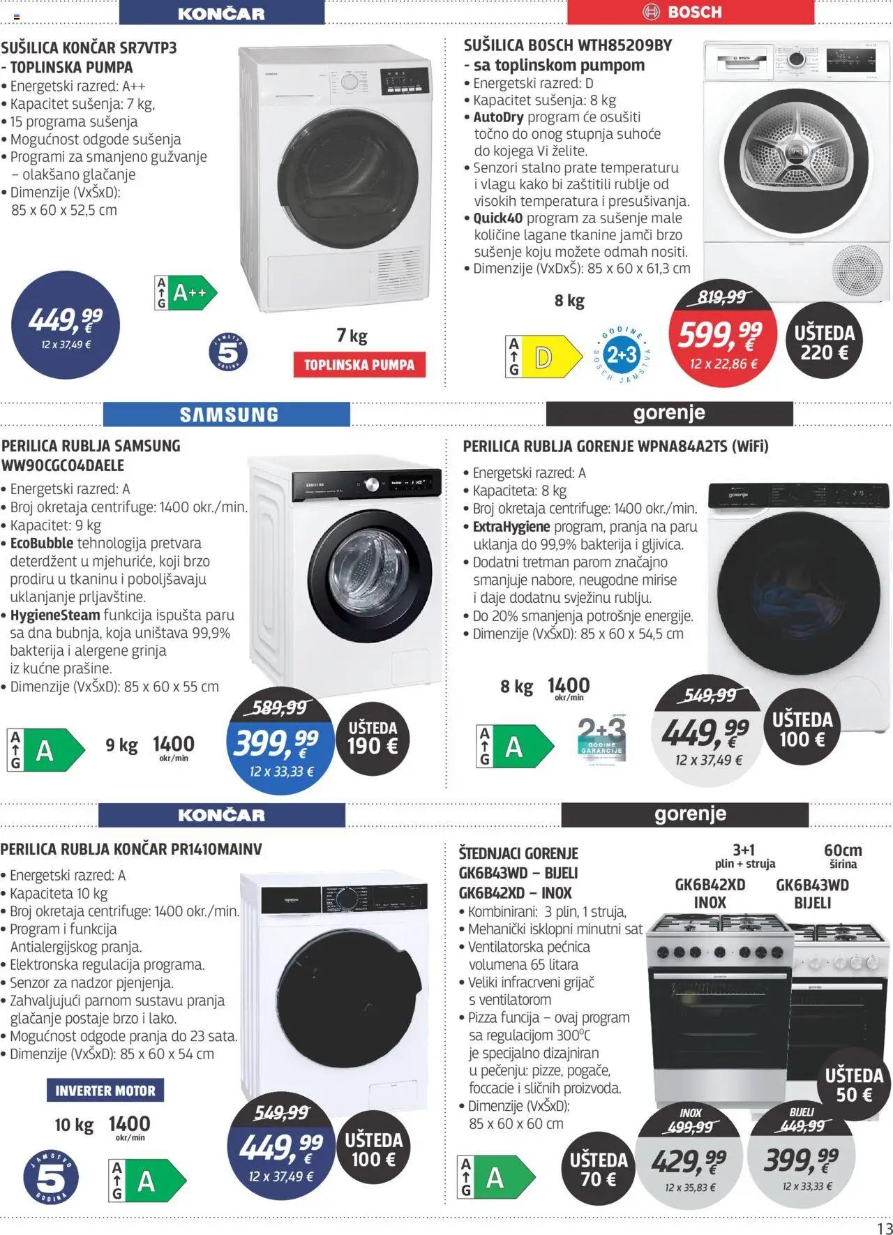 Centar Tehnike katalog | vrijedi od 20.10.2025 | Stranica: 13 | Proizvodi: Deterdžent, Sat, Sušilica, Pećnica