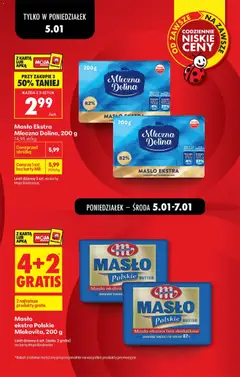Pogląd oferty "Masło Ekstra Mleczna Dolina, 200 g, Masło Ekstra, 200 g" - ważna od 05.01.2026 | Strona: 9