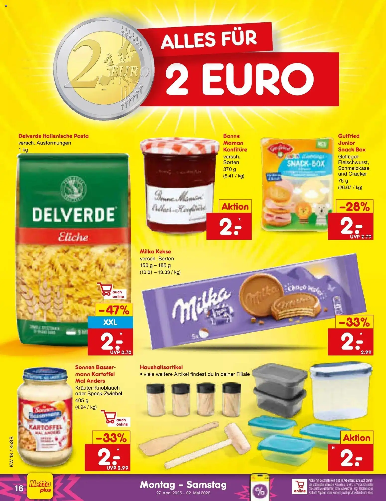 Netto Marken-Discount Prospekt Kruft	 – gültig ab 27.04.2026 | Seite: 18 | Produkte: Box, Milka, Pasta, Kekse