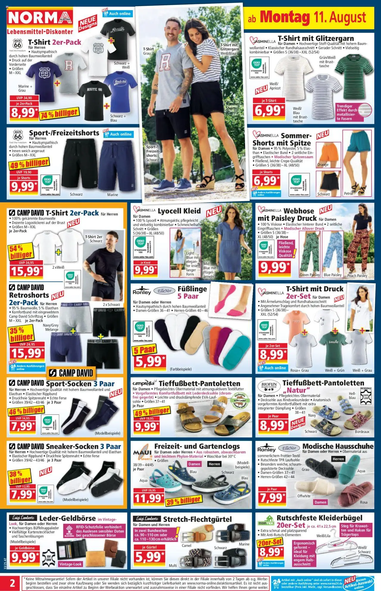 Norma Flugblatt gültig ab 11.08.2025 | Seite: 2 | Produkte: Hose, Gürtel, Tasche, Kleiderbügel