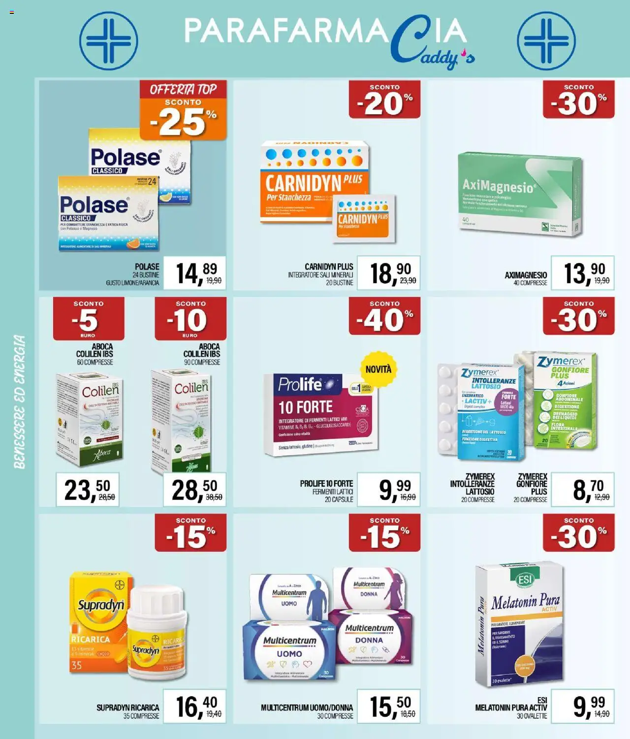 Volantino Caddy's del 31.07.2025 | Pagina: 18 | Prodotti: Top, Integratore alimentare