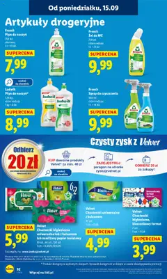 Velvet Chusteczki higieniczne uniwersalne lub z balsamem lub nawilżany papier toaletowy, 10 szt., 48 szt., 120 szt. od 15.09.2025 | Strona: 58 | Produkty: Papier toaletowy, Chusteczki higieniczne