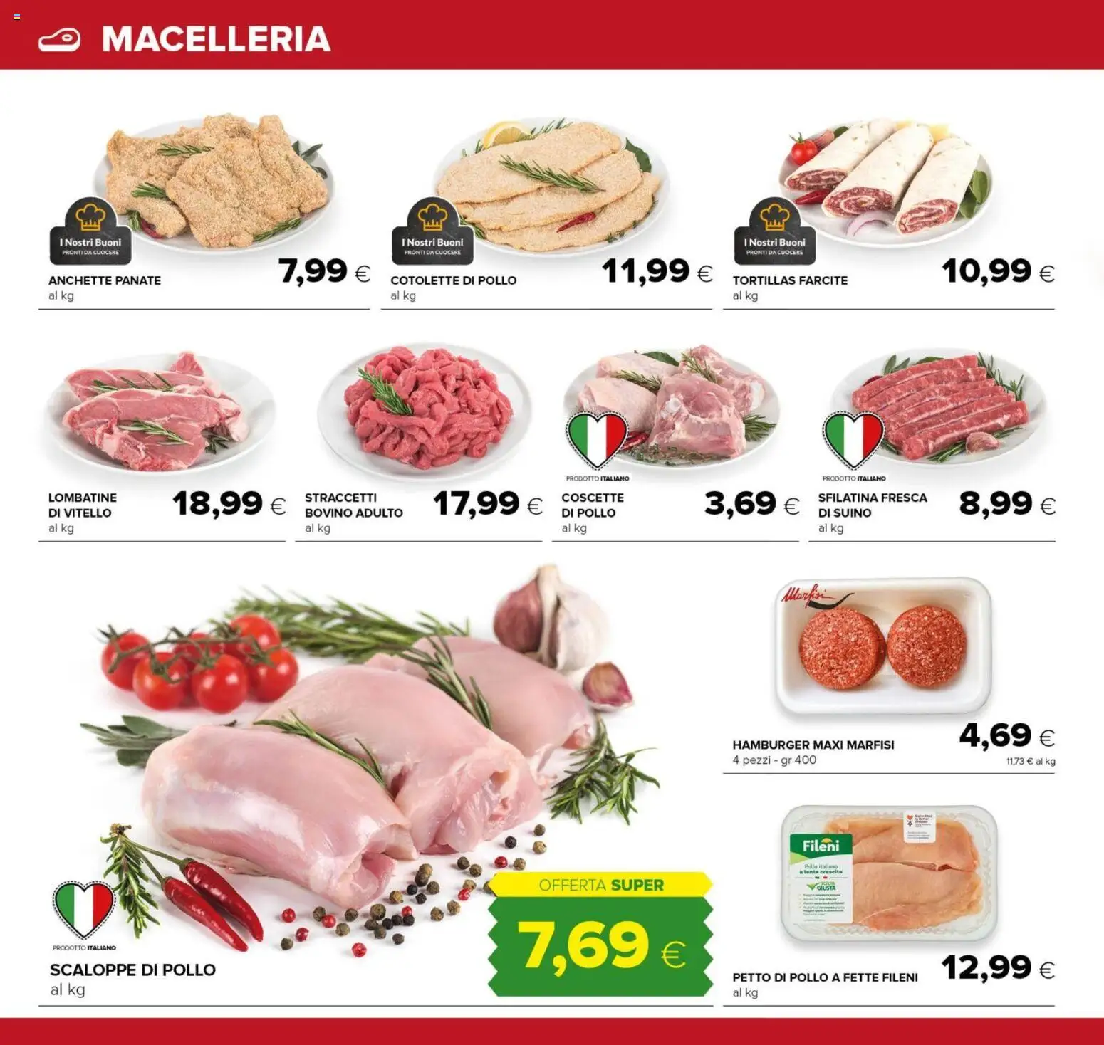 Volantino Oasi del 07.04.2026 | Pagina: 4 | Prodotti: Pollo, Suino, Tortillas, Hamburger