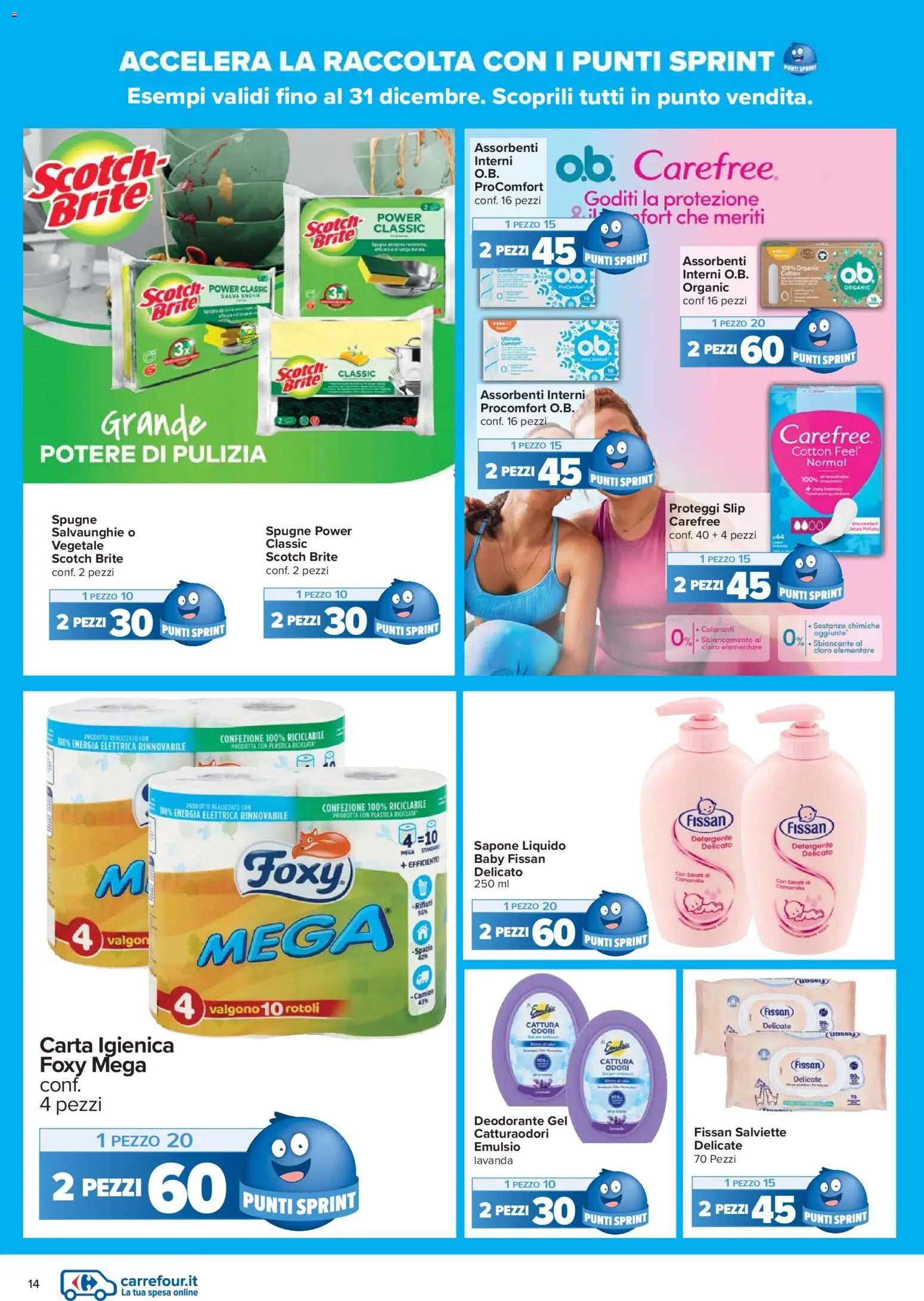 Volantino Carrefour del 02.12.2025 | Pagina: 14 | Prodotti: Sapone, Detergente, Slip, Lavanda