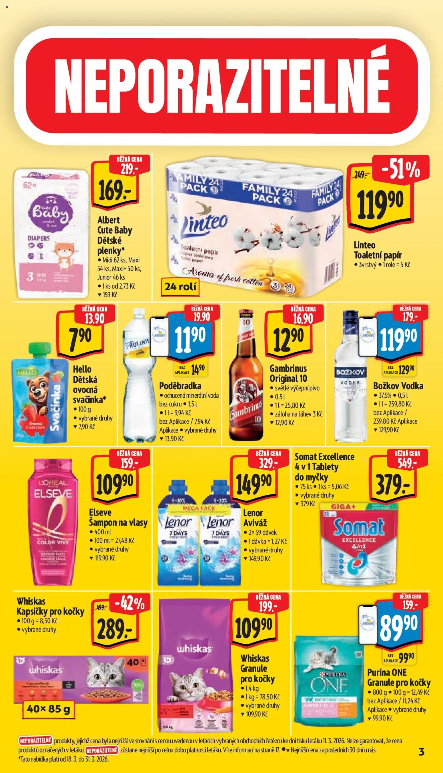 Albert leták - Supermarket od 18.03.2026 | Strana: 7 | Produkty: Purina, Poděbradka, Granule pro kočky, Prolinie