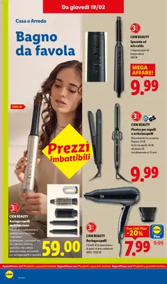 Anteprima del volantino CIEN BEAUTY Piastra per capelli o arricciacapelli, Rivestimento in ceramica Piastra: 25 W Arricciacapelli: 43 W, elemento di riscaldamento ø 25 mm valido a partire dal 16.02.2026 | Pagina: 42