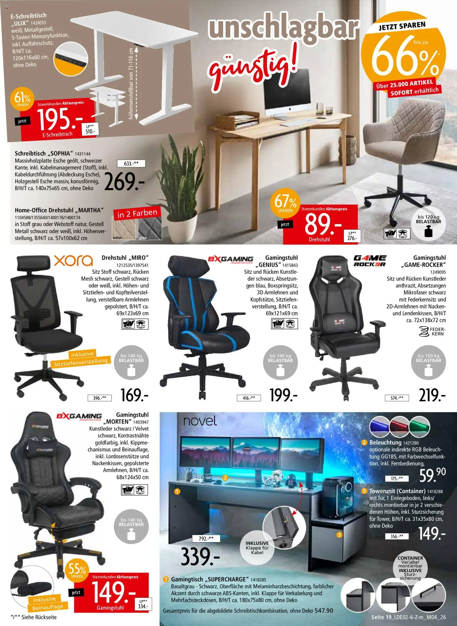 Zurbrüggen Prospekt 	 – gültig ab 22.02.2026 | Seite: 39 | Produkte: Kabel, Gamingstuhl