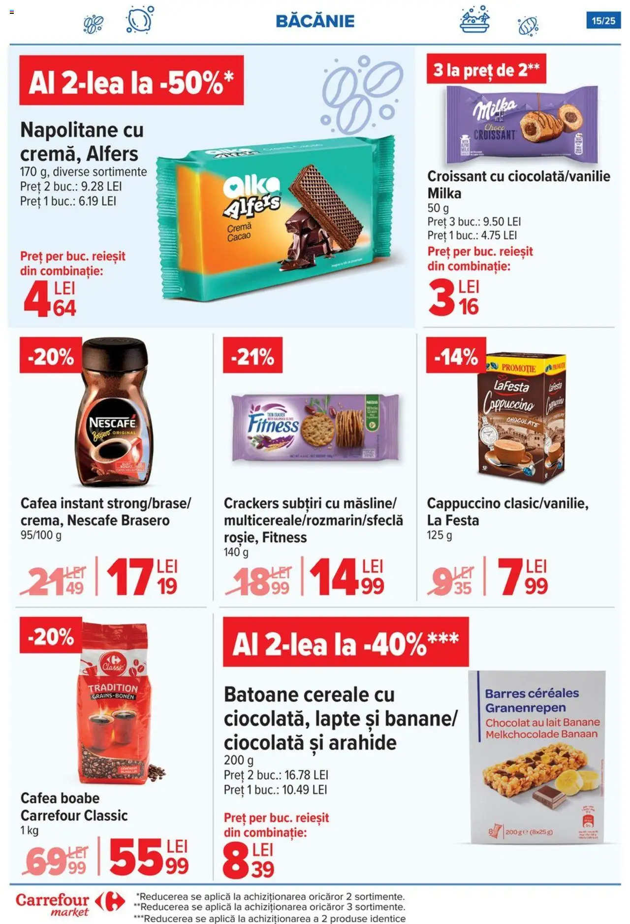 Noul catalog Carrefour – valabil de la 17.09.2025 | Pagină: 15 | Produse: Arahide, Napolitane, Banane, Cereale