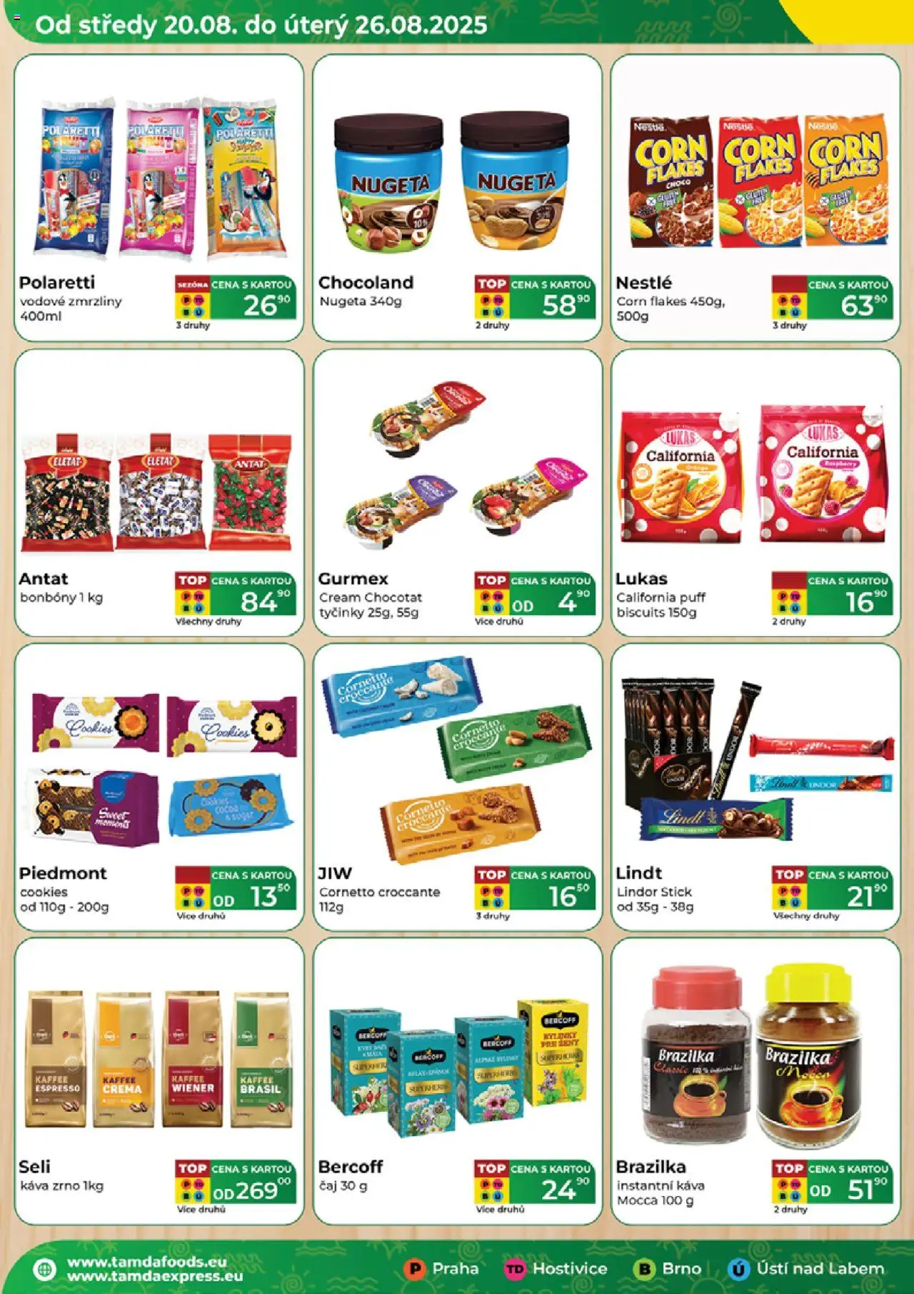 Tamda Foods leták od 20.08.2025 | Strana: 2 | Produkty: Lindor, Zmrzliny, Tyčinky, Crema