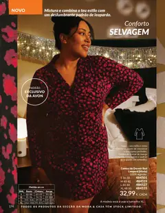 Pré-visualização Camisa de Dormir Red Leopard (Moda), Camisa de dormir de manga comprida, com botões e padrão de leopardo em vermelho. 100% algodão. válido de 01.12.2025 | Página: 174 | Produtos: Camisa