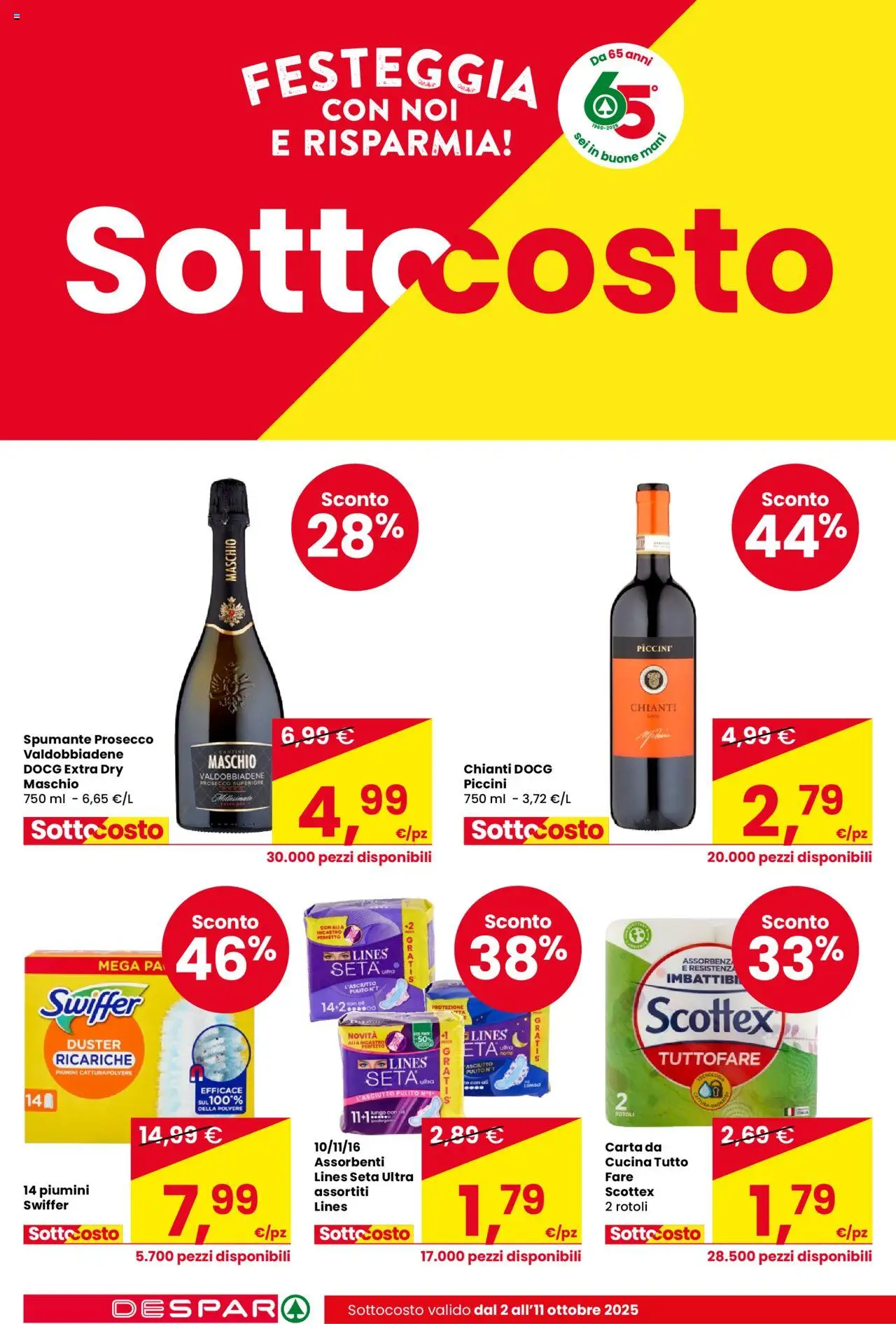 Volantino Despar del 02.10.2025 | Pagina: 6 | Prodotti: Prosecco, Spumante