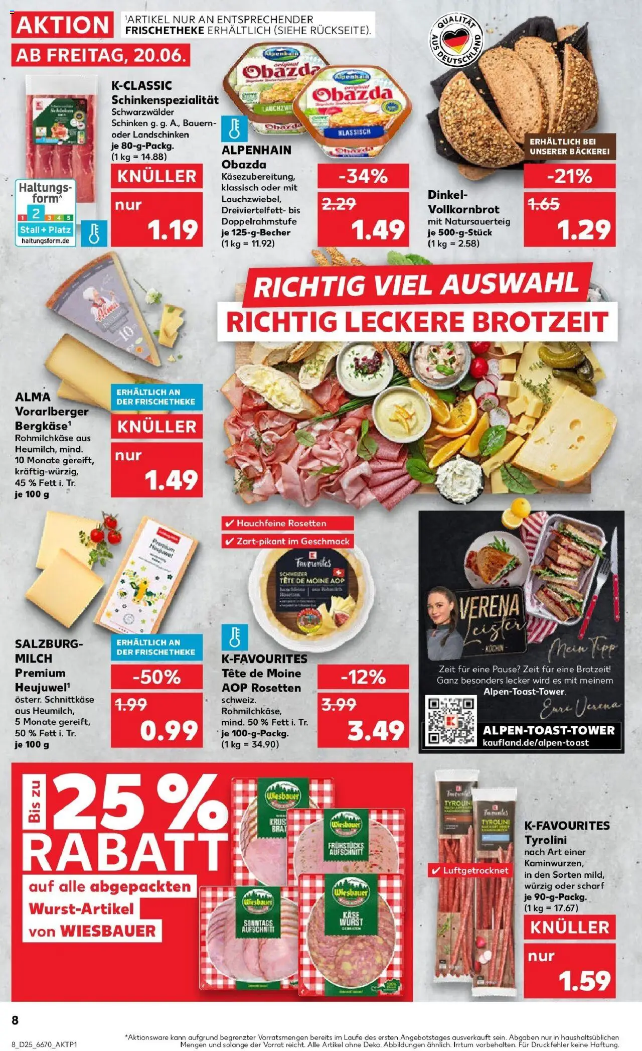 Kaufland prospekt Alsdorf	 - gültig ab dem 22.06.2025 | Seite: 21 | Produkte: Bäckerei, Milch, Theke, Kuchen
