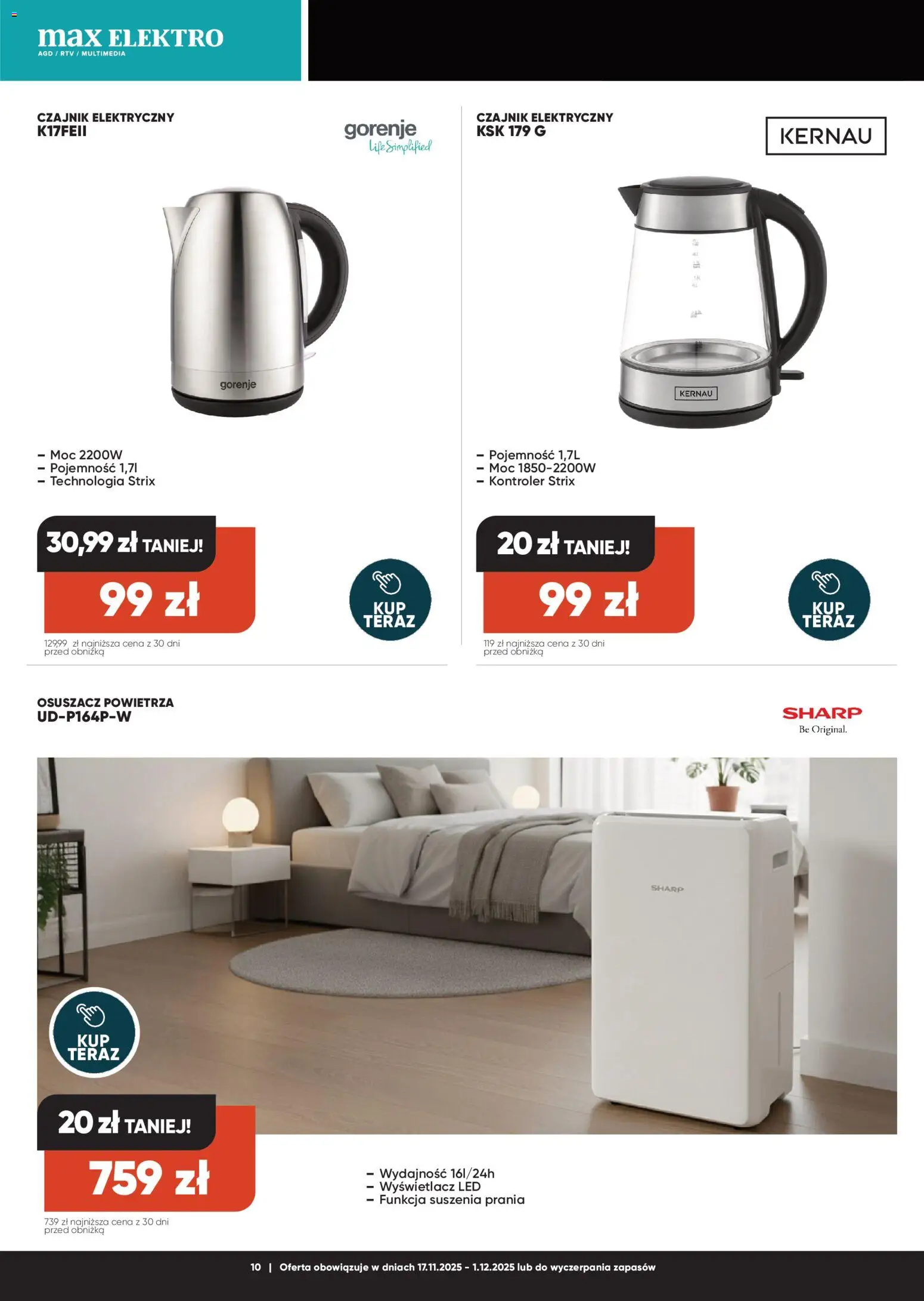 Max elektro Black Friday od 17.11.2025 | Strona: 10 | Produkty: Czajnik, Kontroler