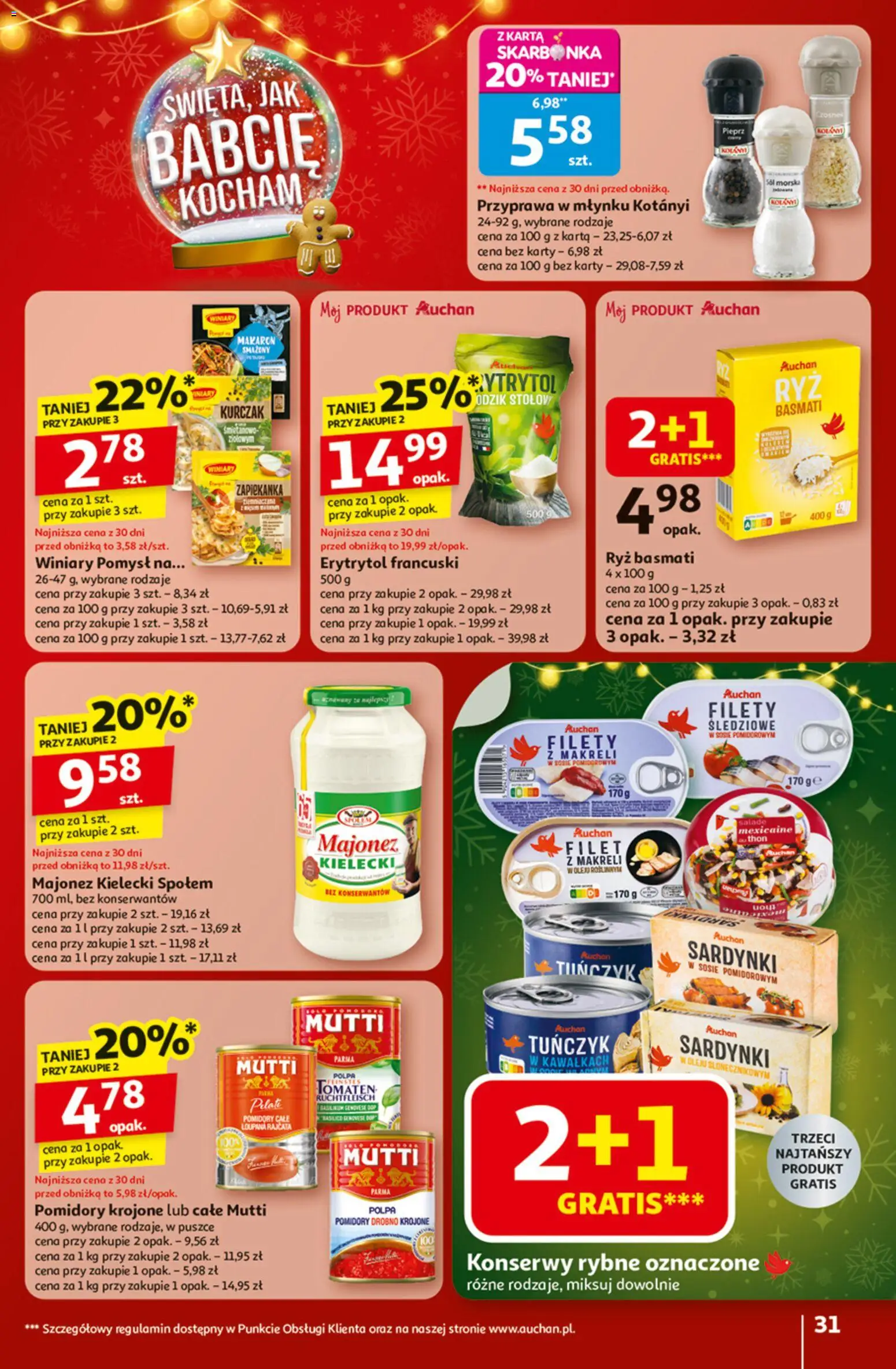 Auchan Black Friday od 20.11.2025 | Strona: 31 | Produkty: Karta, Olej, Ryż, Majonez