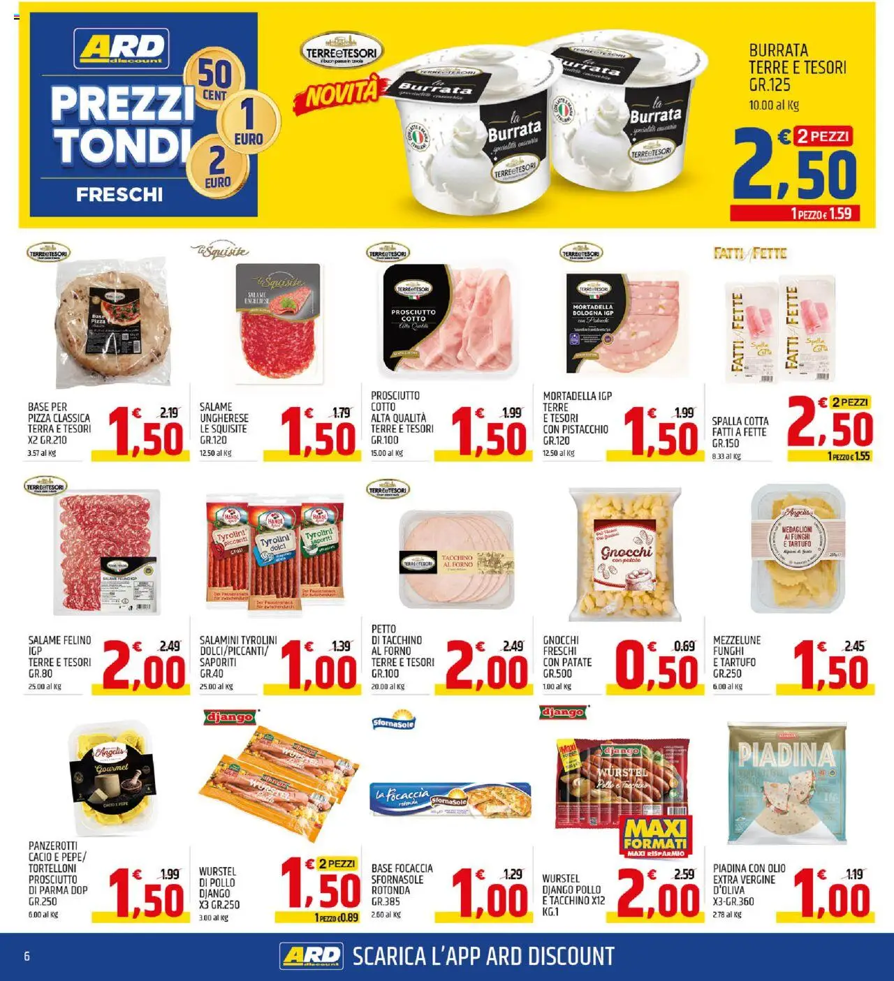 Volantino ARD Discount del 21.08.2025 | Pagina: 6 | Prodotti: Piadina, Tortelloni, Forno, Burrata